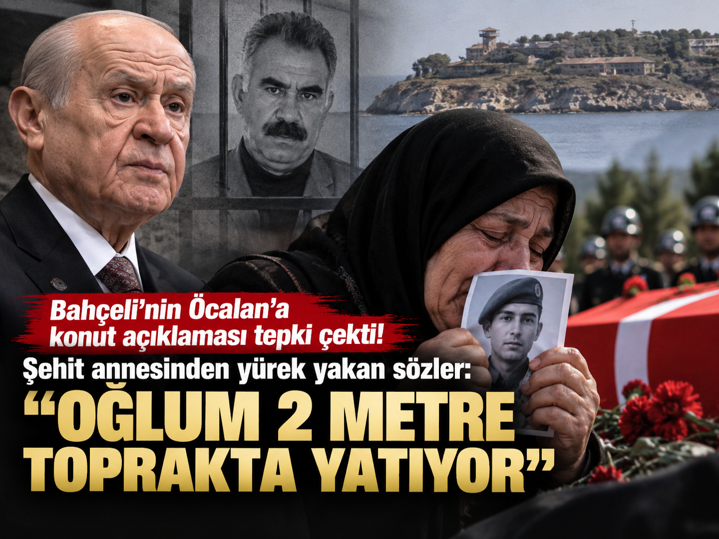 Bahçeli’nin Öcalan’a konut açıklaması tepki çekti! Şehit annesinden yürek yakan sözler: “Oğlum 2 metre toprakta yatıyor”