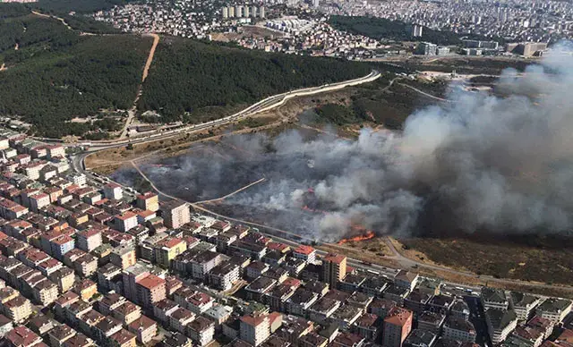 Maltepe'de yangın paniği! Otluk alandaki alevler askeri bölgeye sıçradı