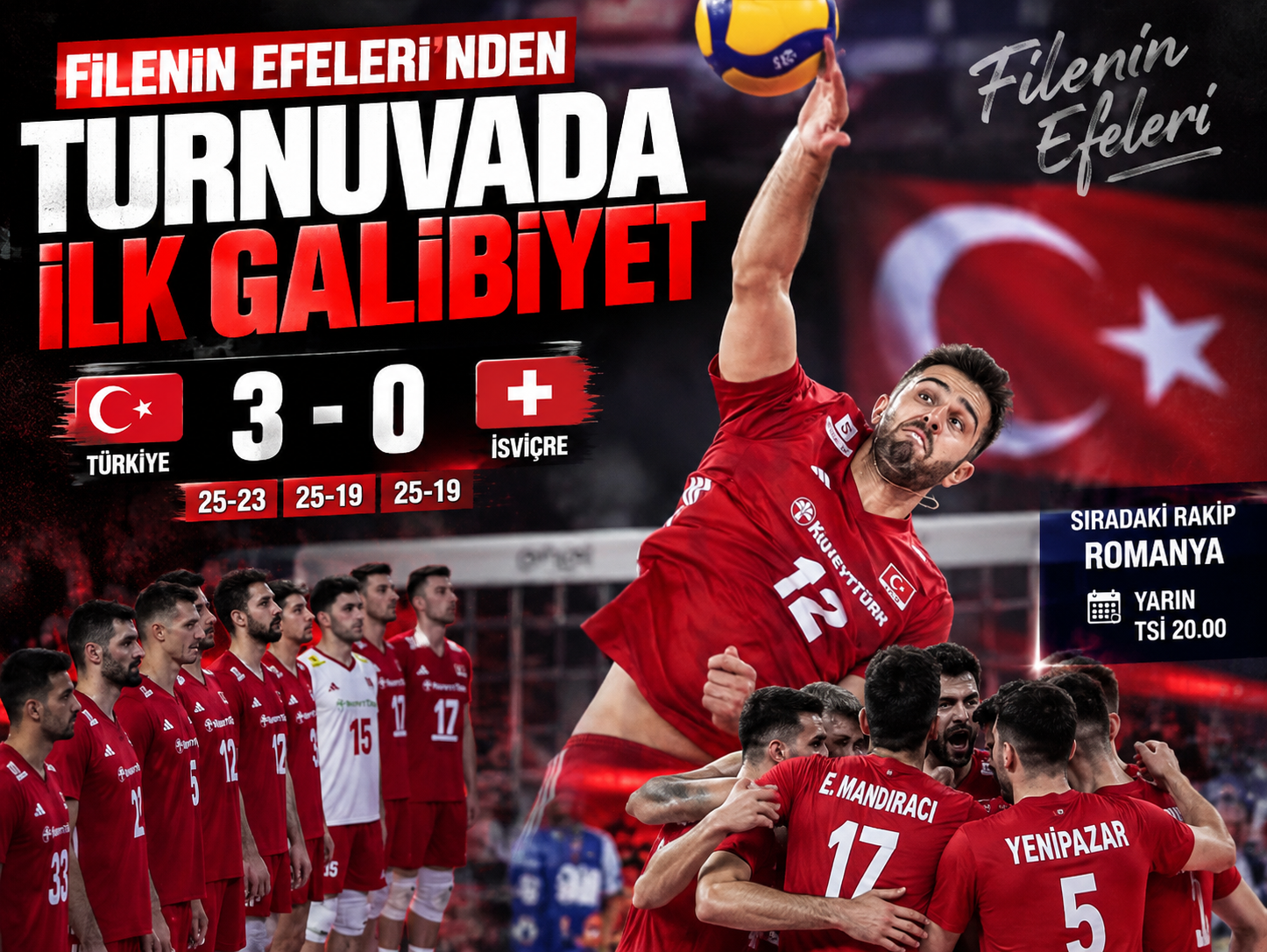 İsviçre'ye set yok! Filenin Efeleri'nden net zafer