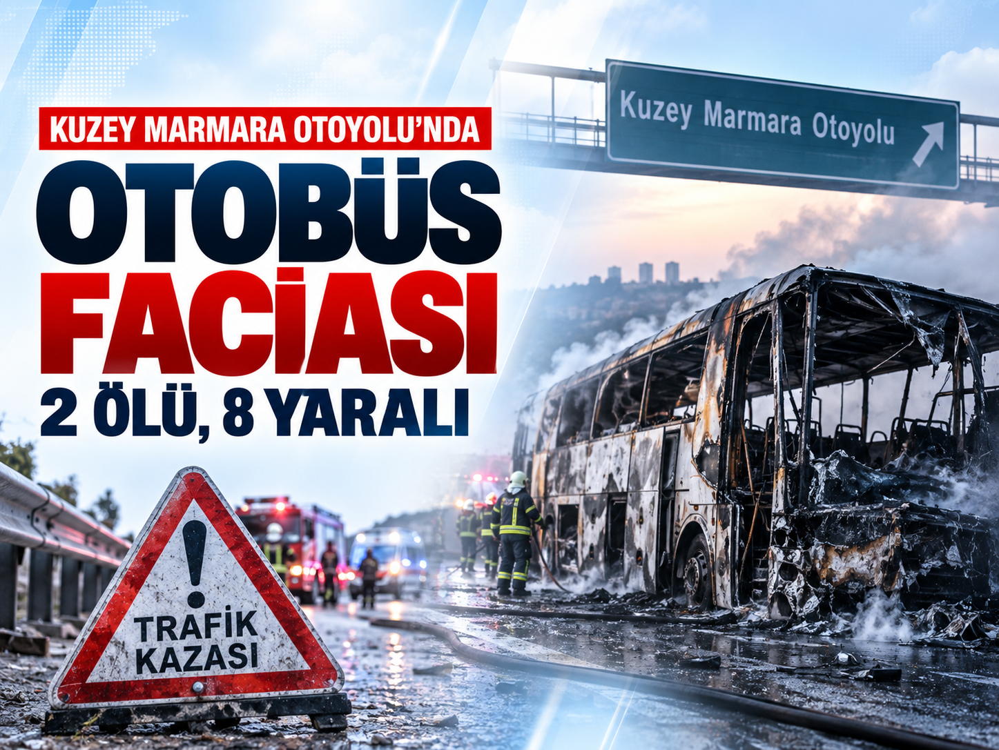Kuzey Marmara'da feci kaza! Otobüs alev topuna döndü