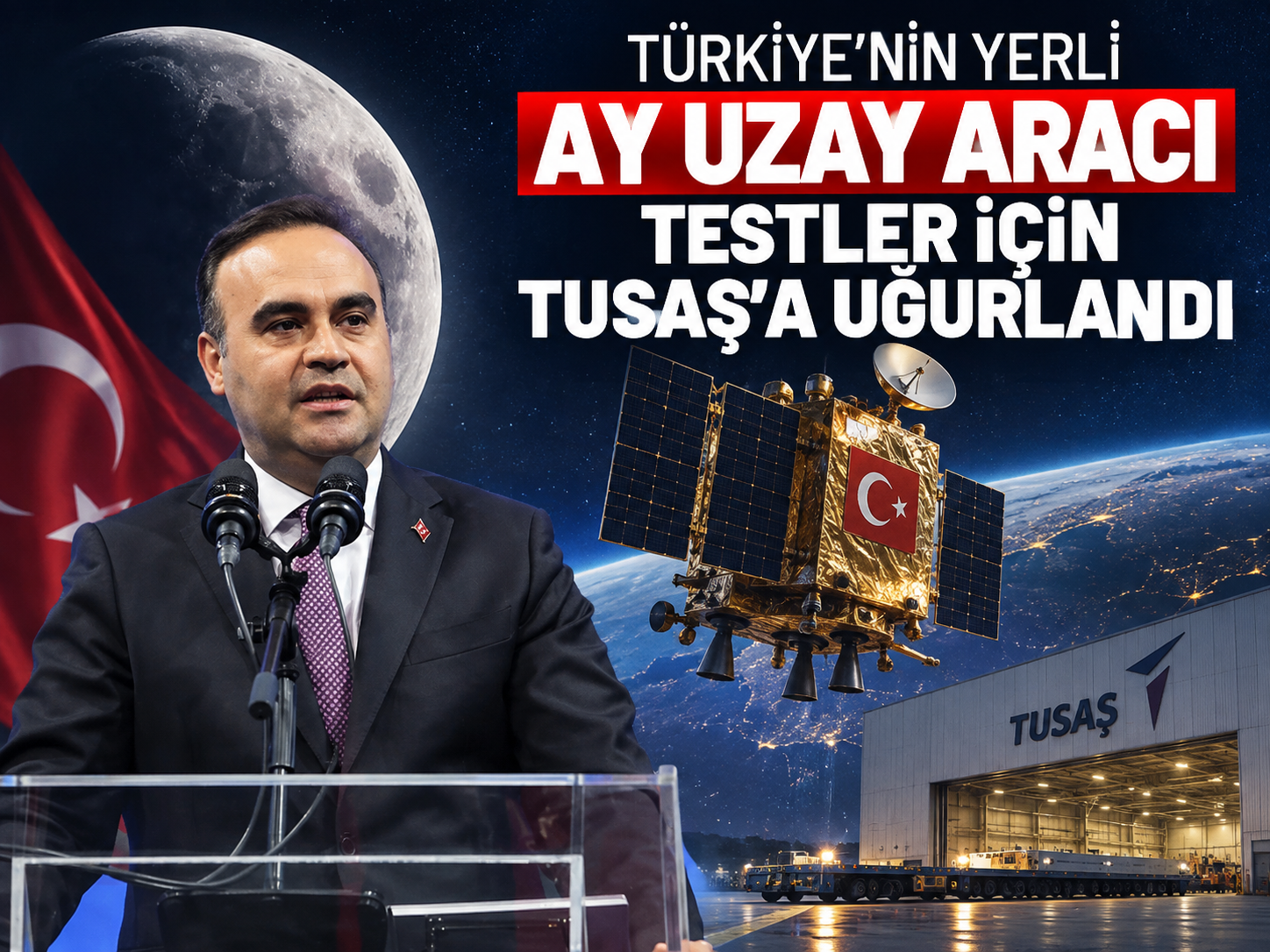 Türkiye'nin yerli Ay uzay aracı testler için TUSAŞ'a uğurlandı
