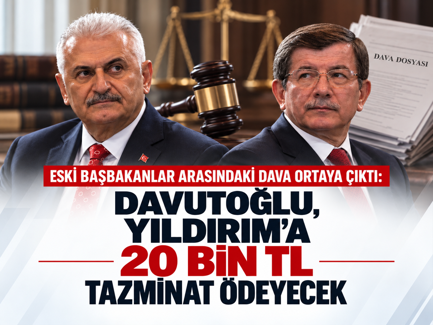 Eski başbakanlar arasındaki dava ortaya çıktı: Davutoğlu, Yıldırım’a 20 bin TL tazminat ödeyecek