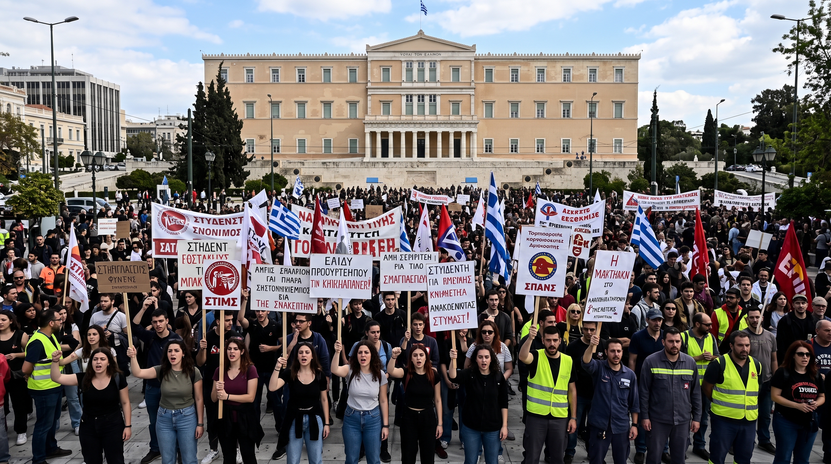 Yunanistan’da anayasa değişikliğine protesto: Öğrenciler ve memurlar eylem yaptı