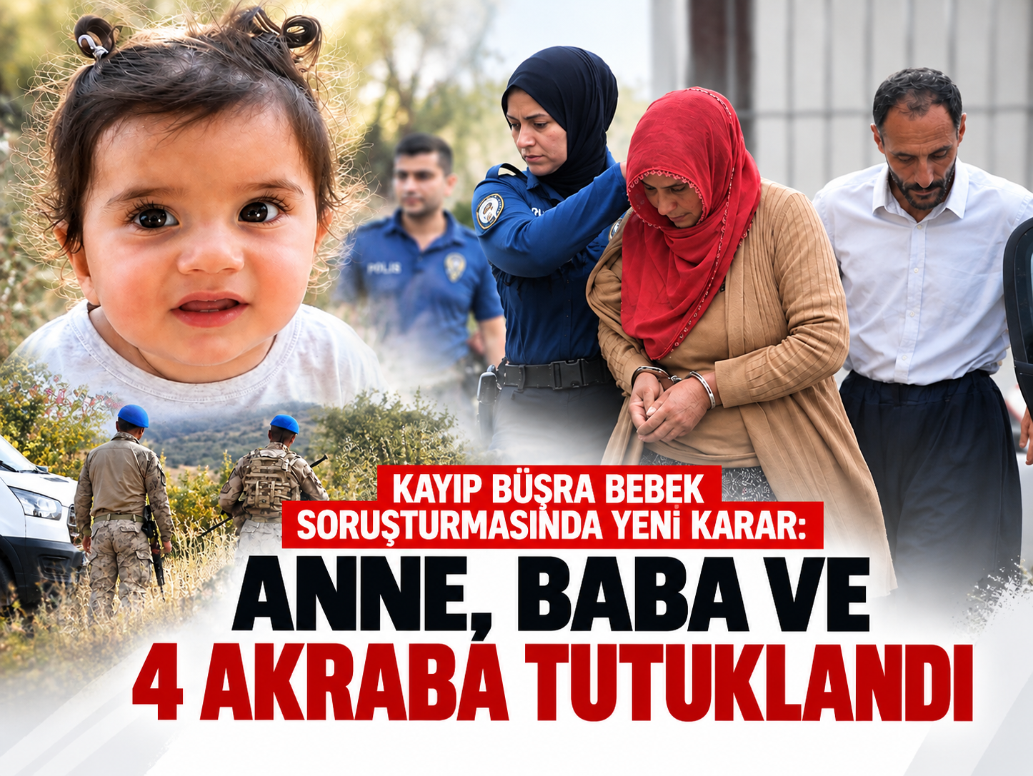 Kayıp Büşra bebek soruşturmasında yeni karar: Anne, baba ve 4 akraba tutuklandı