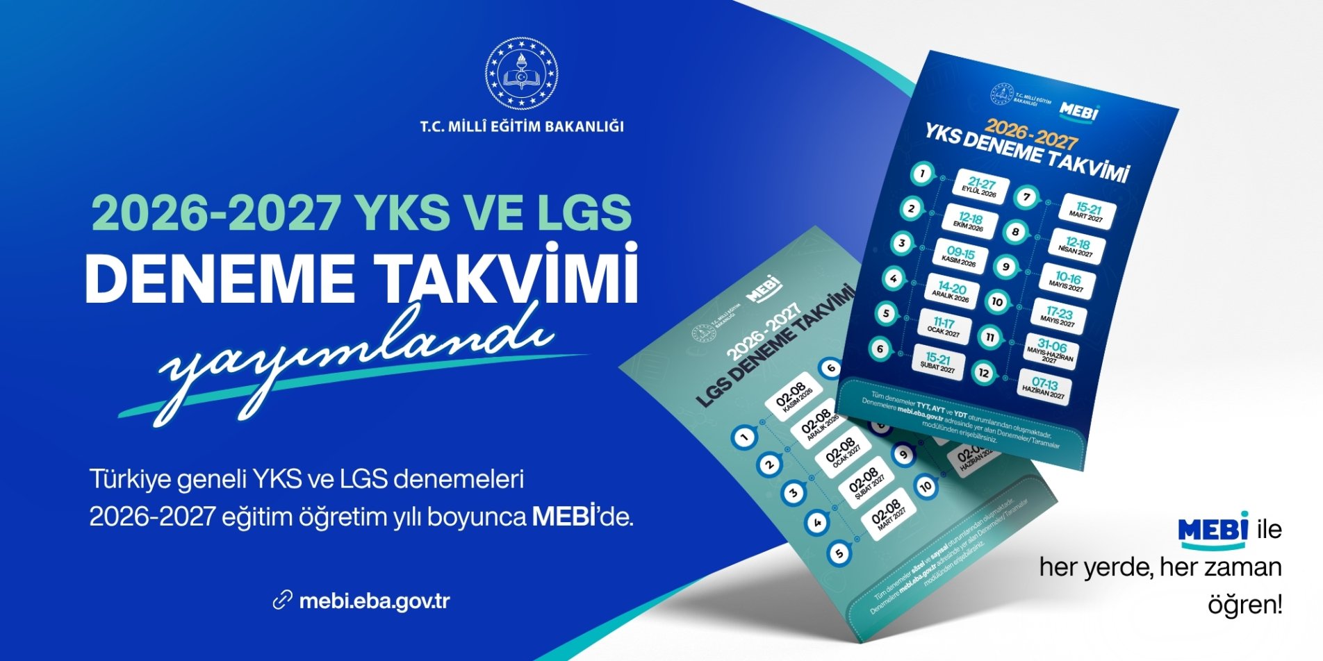 MEBİ 2026-2027 YKS ve LGS deneme takvimi belli oldu