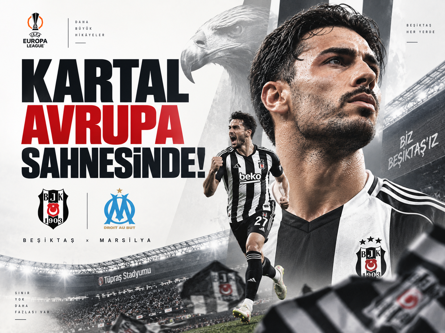Beşiktaş-Marsilya maçında ilk düdük çaldı