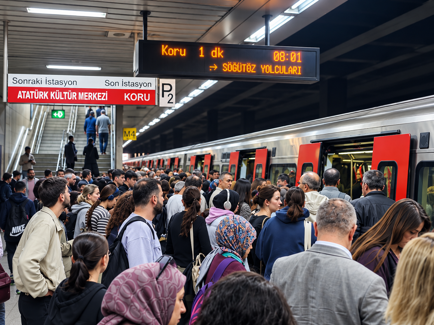 Ankara metrosunda seferler aksadı! İstasyonlarda uzun kuyruklar oluştu
