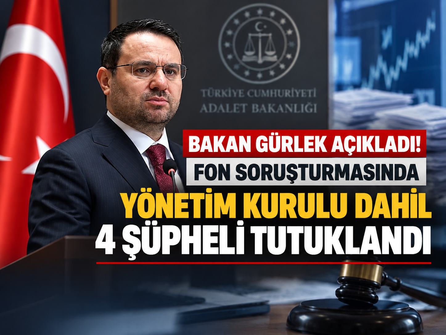 Bakan Gürlek açıkladı! Fon soruşturmasında yönetim kurulu dahil 4 şüpheli tutuklandı