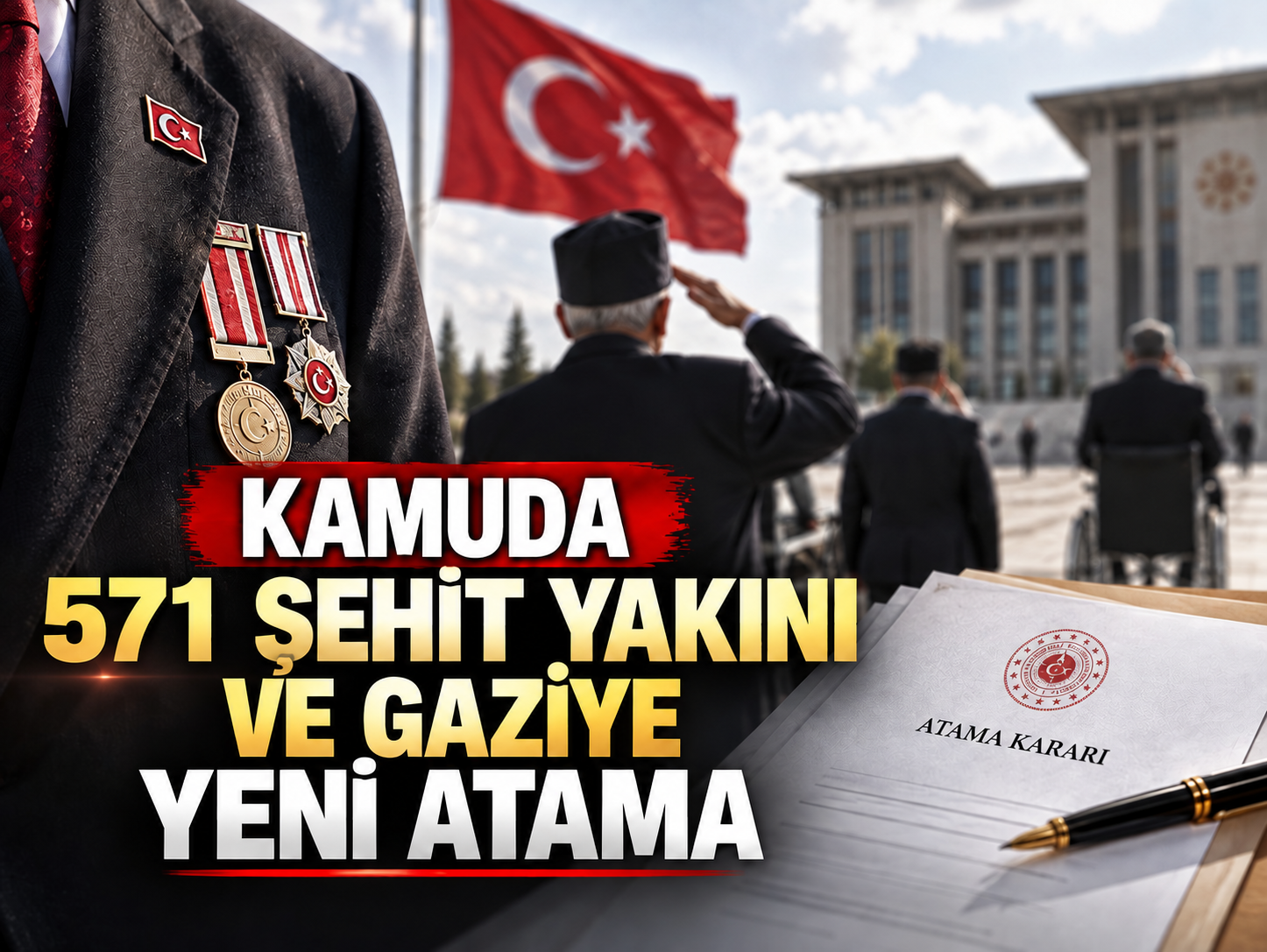 Kamuda 571 şehit yakını ve gaziye yeni atama