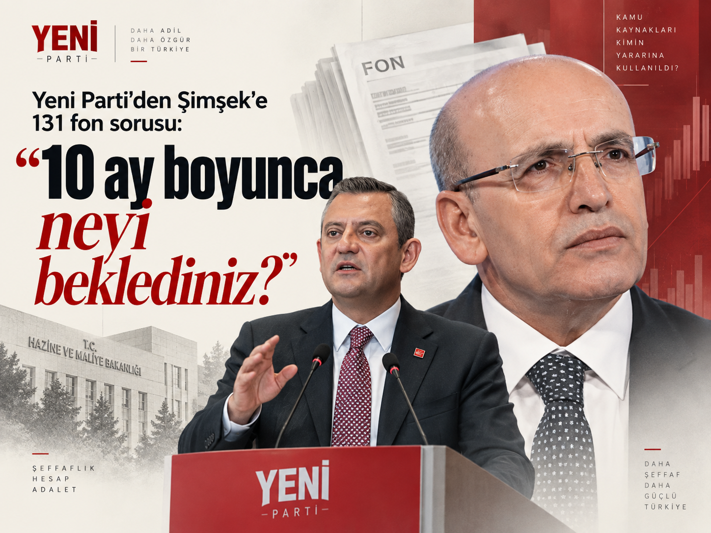 Yeni Parti’den Şimşek’e 131 fon sorusu: 10 ay boyunca neyi beklediniz?