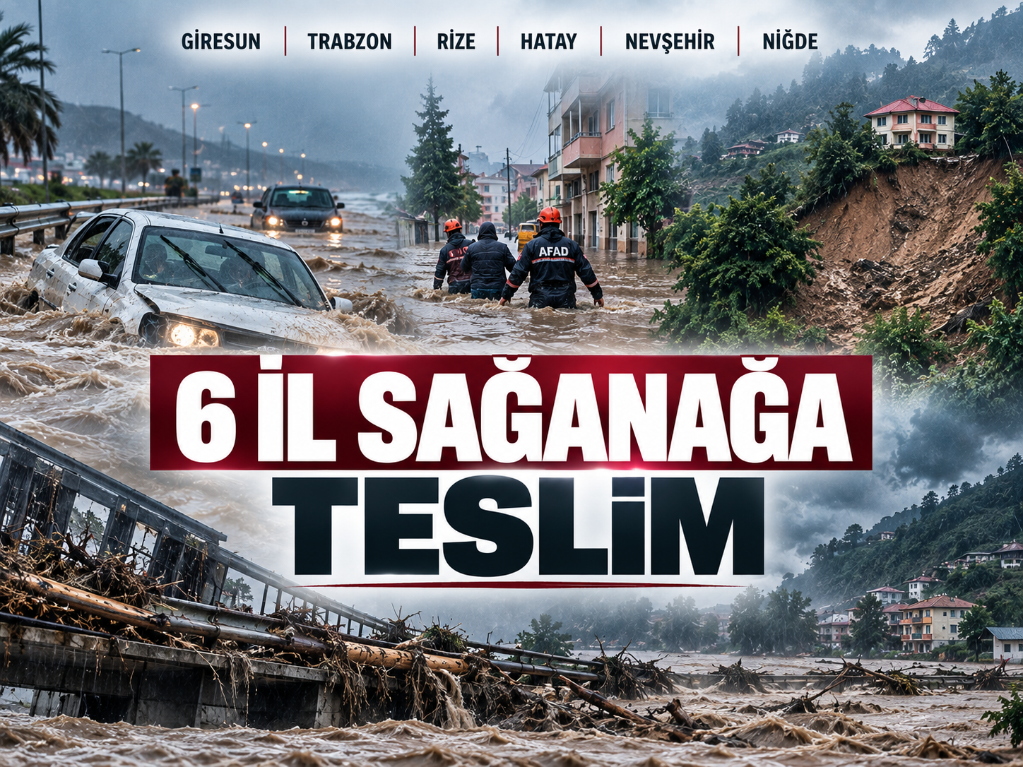 6 il sağanağa teslim: Araçlar sürüklendi, evler boşaltıldı