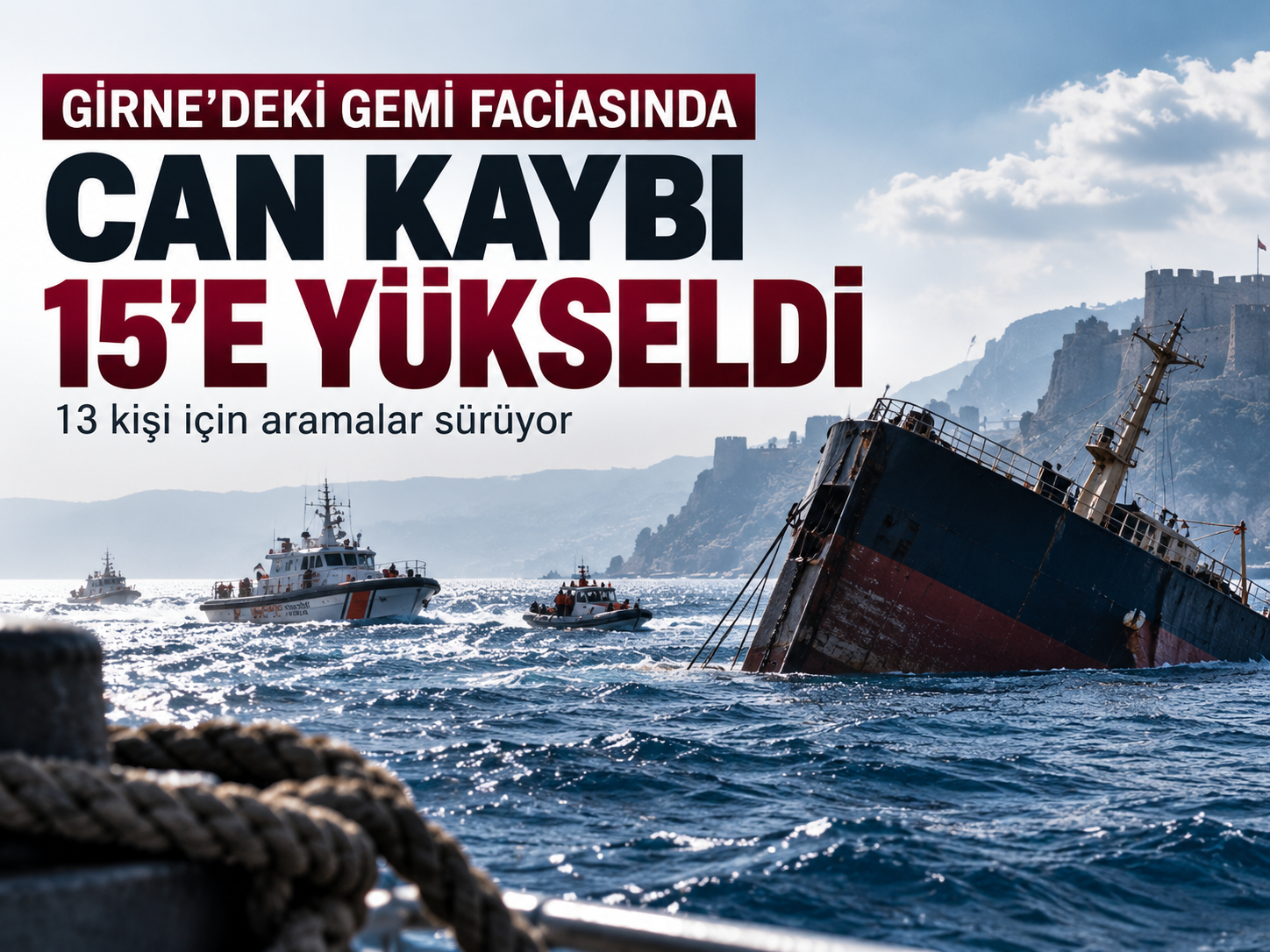 Girne’deki gemi faciasında can kaybı 15’e yükseldi