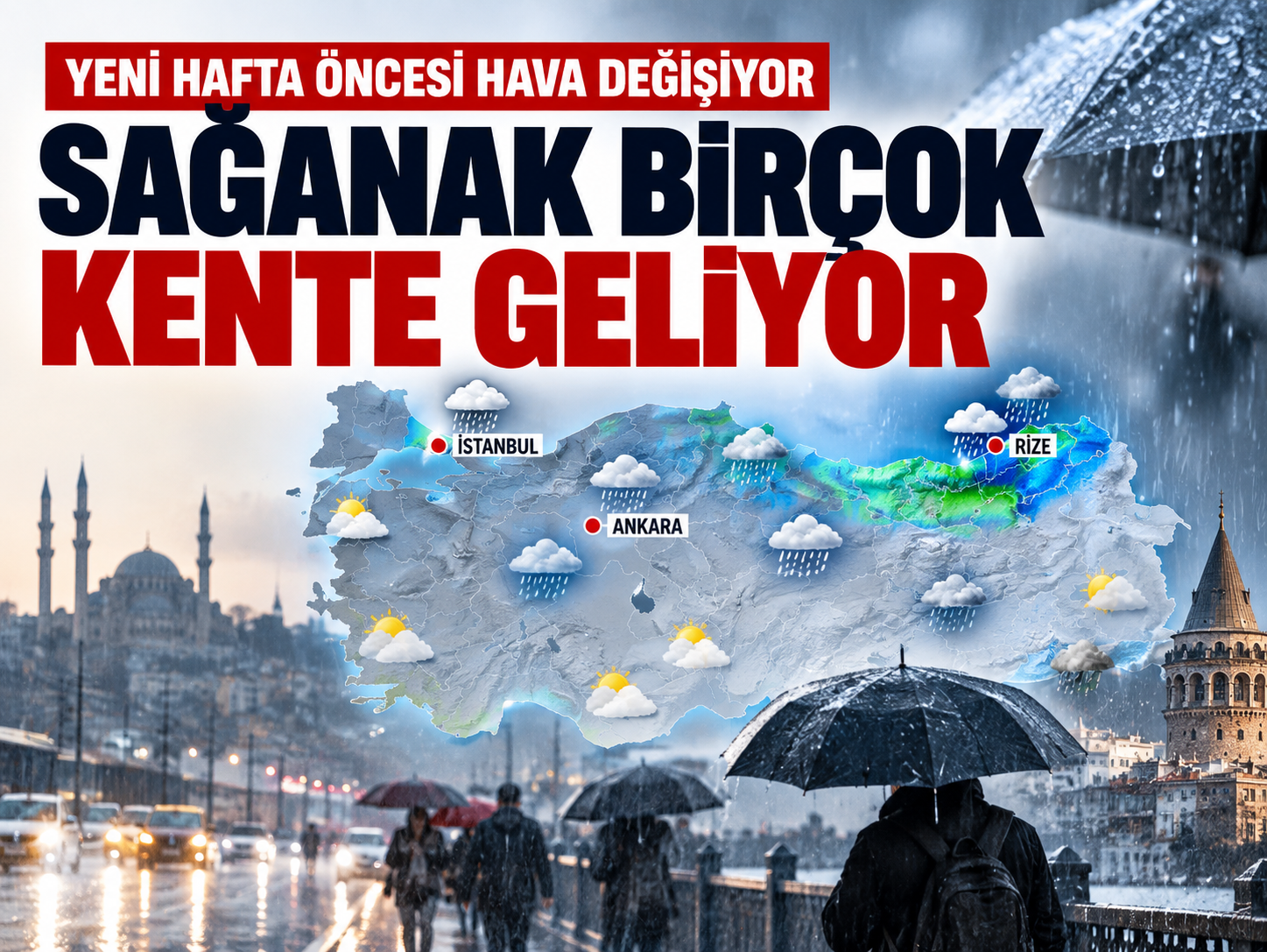 Bugün hava nasıl olacak? İstanbul ve Ankara dahil birçok noktada yağmur