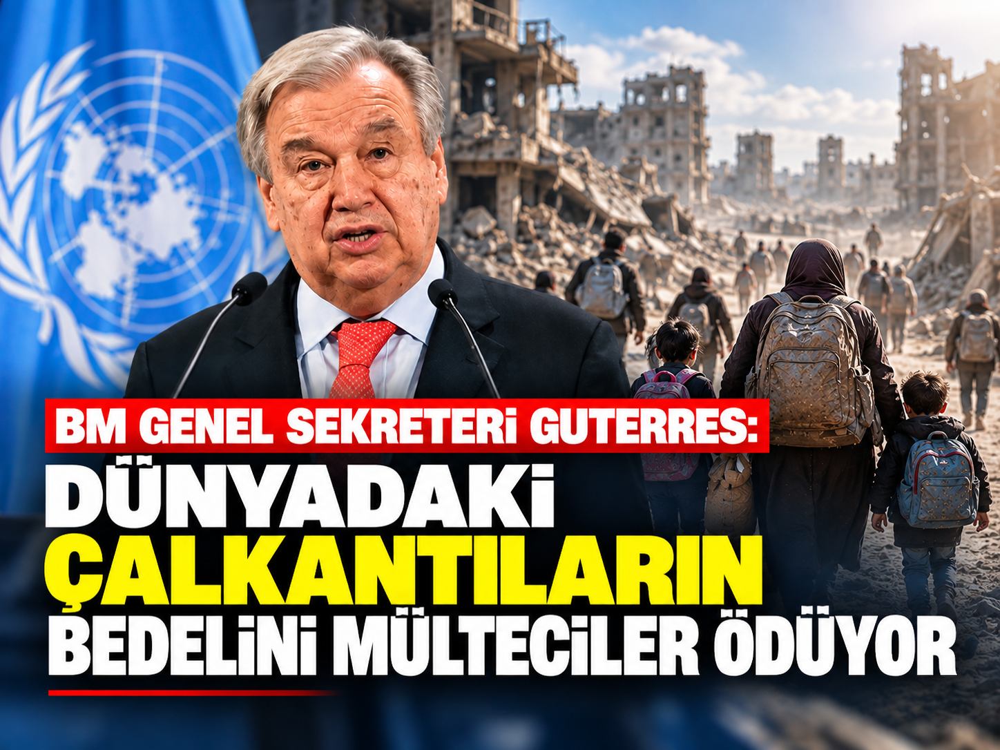 BM Genel Sekreteri Guterres: Dünyadaki çalkantıların bedelini mülteciler ödüyor