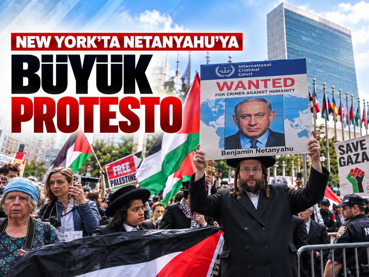 New York’ta Netanyahu protestosu! Binlerce kişi sokağa çıktı