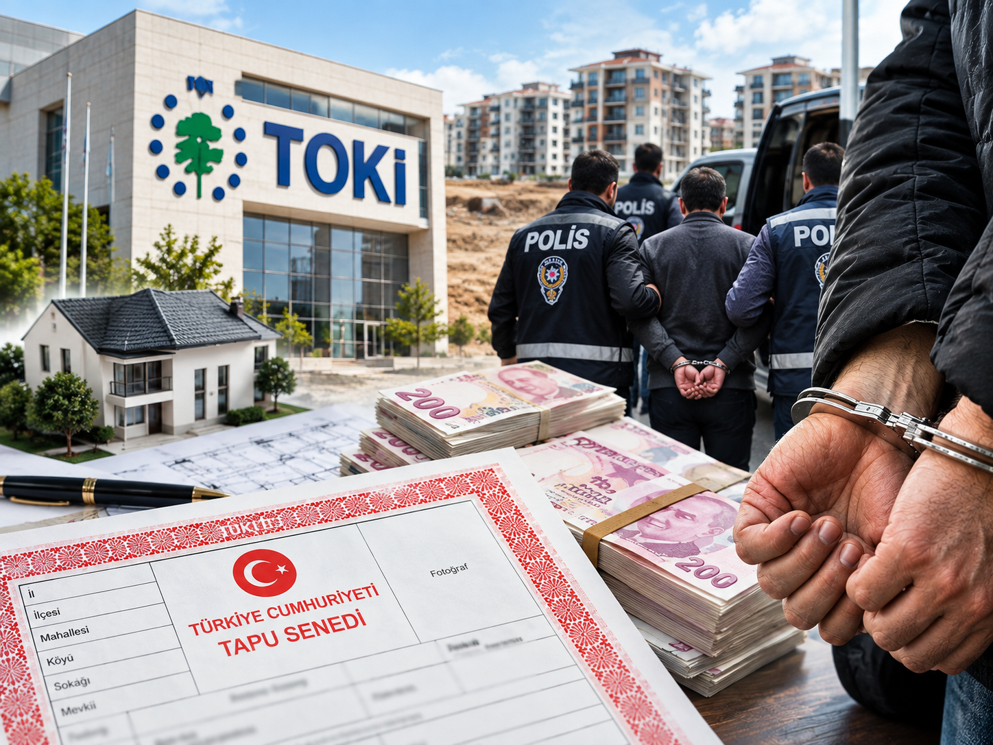 TOKİ arsasını kendilerininmiş gibi gösterdiler: 8 gözaltı