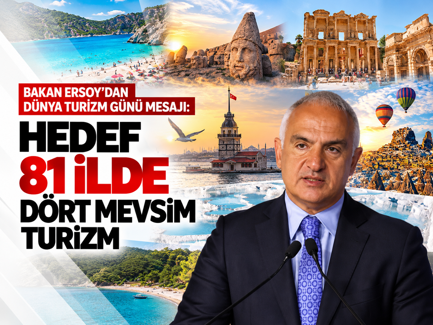 Bakan Ersoy’dan Dünya Turizm Günü mesajı: Hedef 81 ilde dört mevsim turizm
