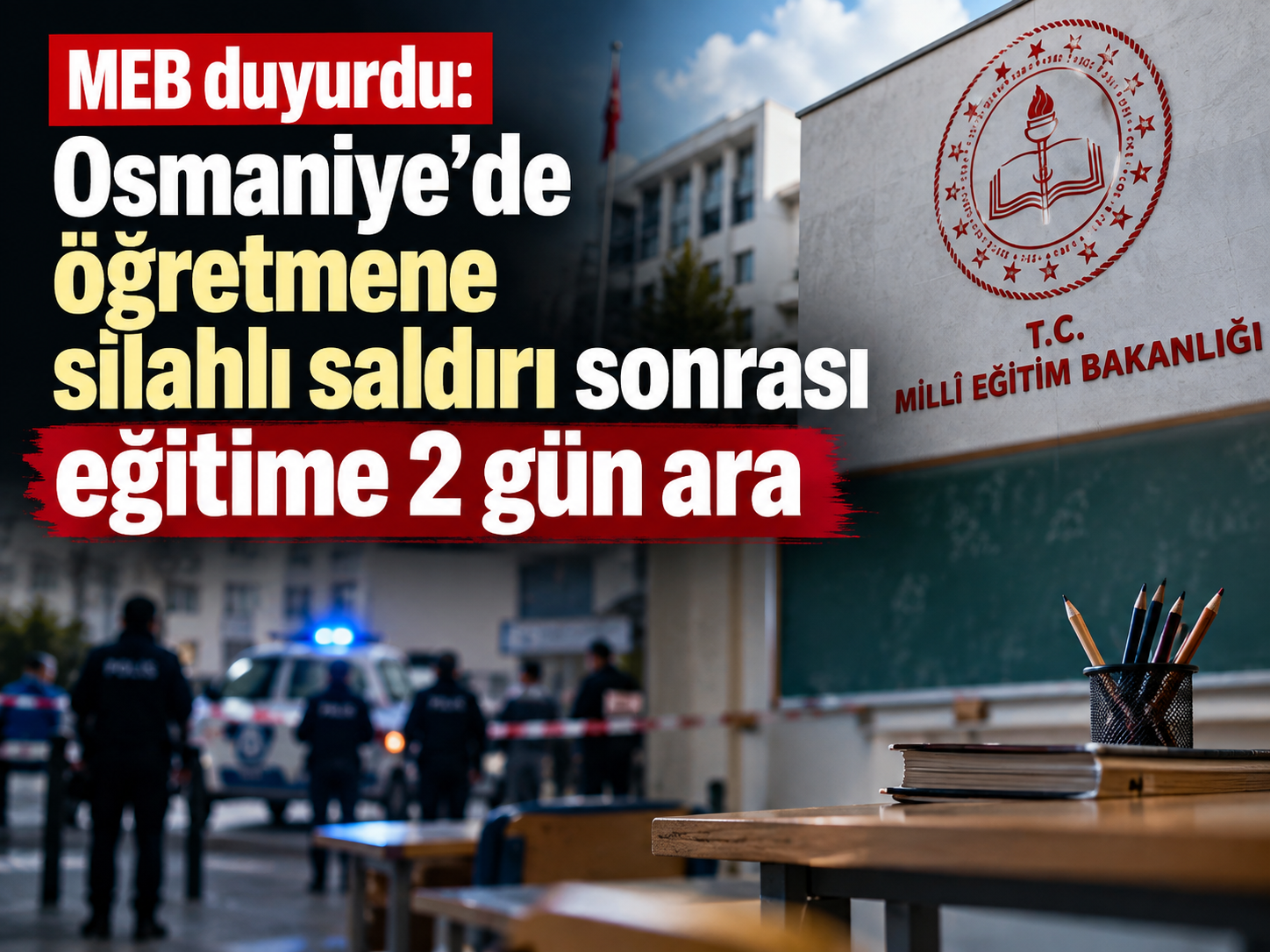 MEB duyurdu: Osmaniye'de öğretmene silahlı saldırı sonrası eğitime 2 gün ara
