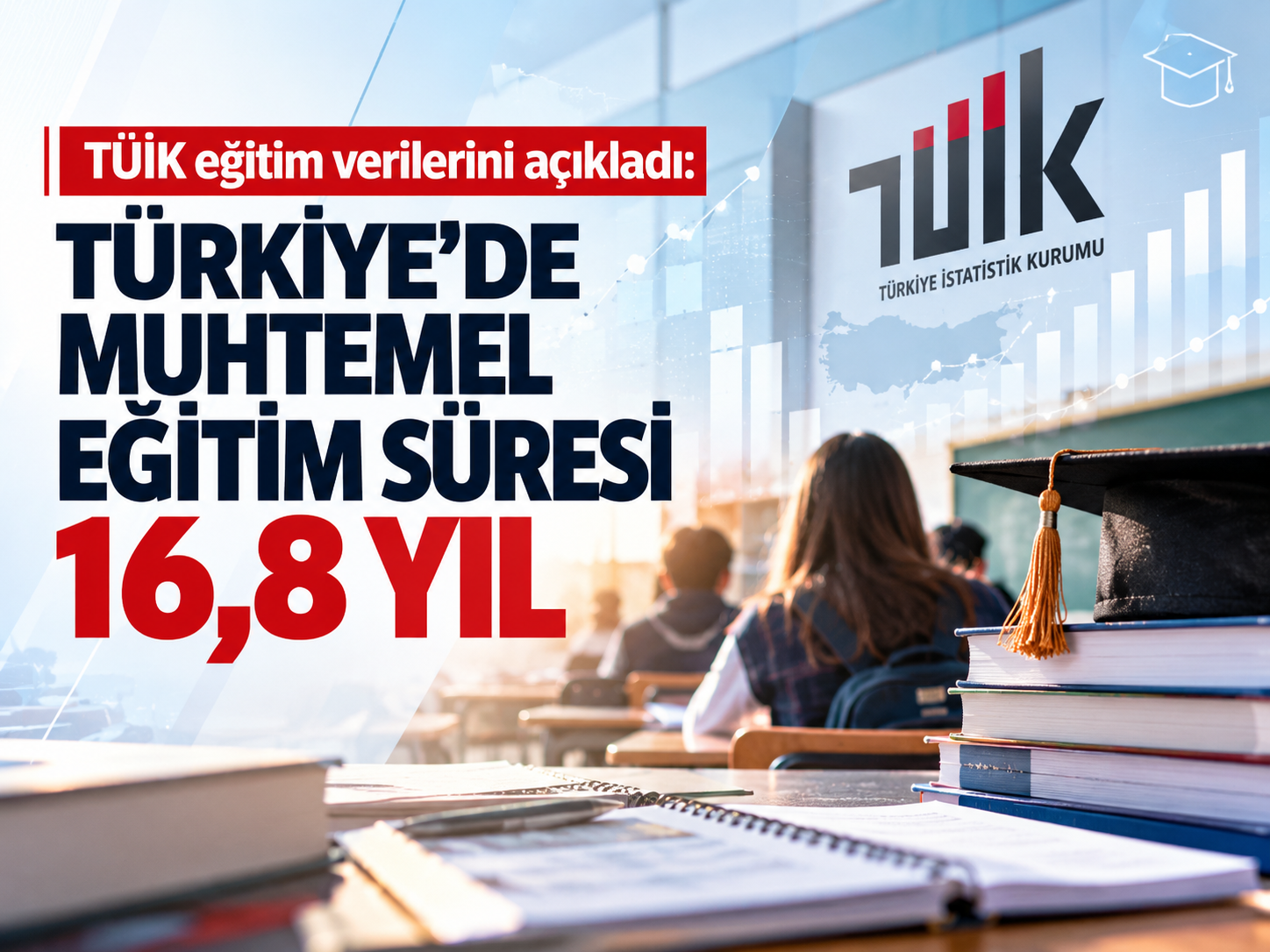TÜİK eğitim verilerini açıkladı: Türkiye'de muhtemel eğitim süresi 16,8 yıl