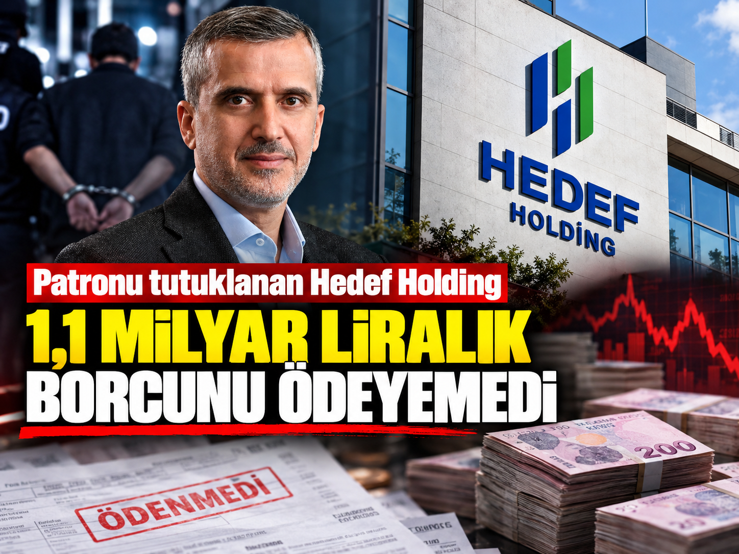 Patronu tutuklanan Hedef Holding 1,1 milyar liralık borcunu ödeyemedi