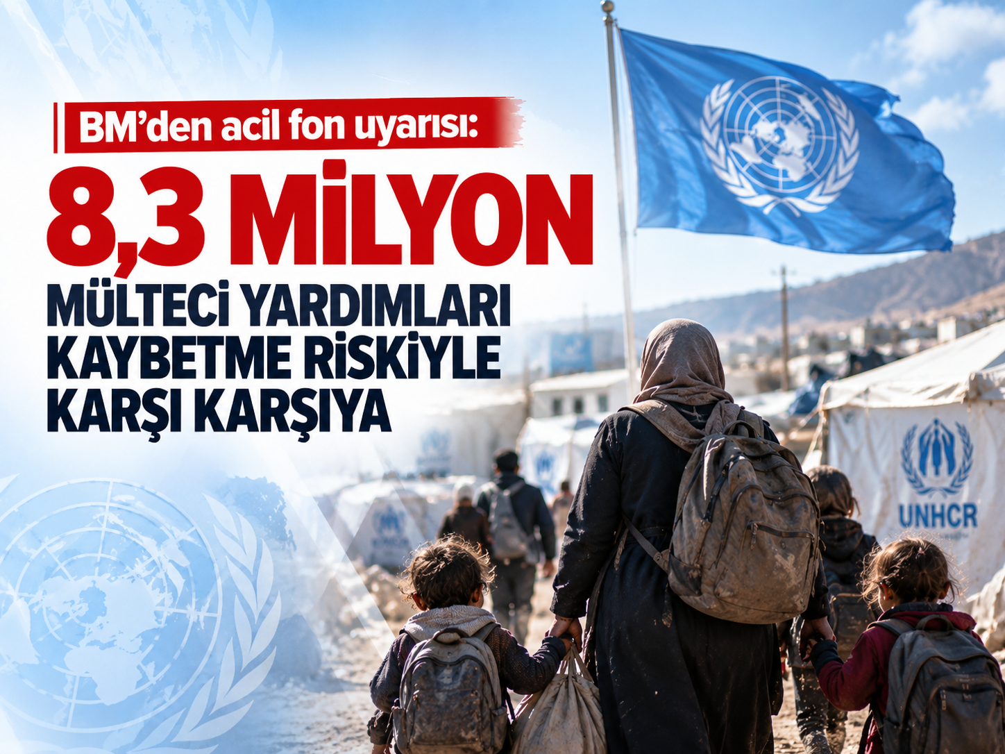 BM'den acil fon uyarısı: 8,3 milyon mülteci yardımları kaybetme riskiyle karşı karşıya