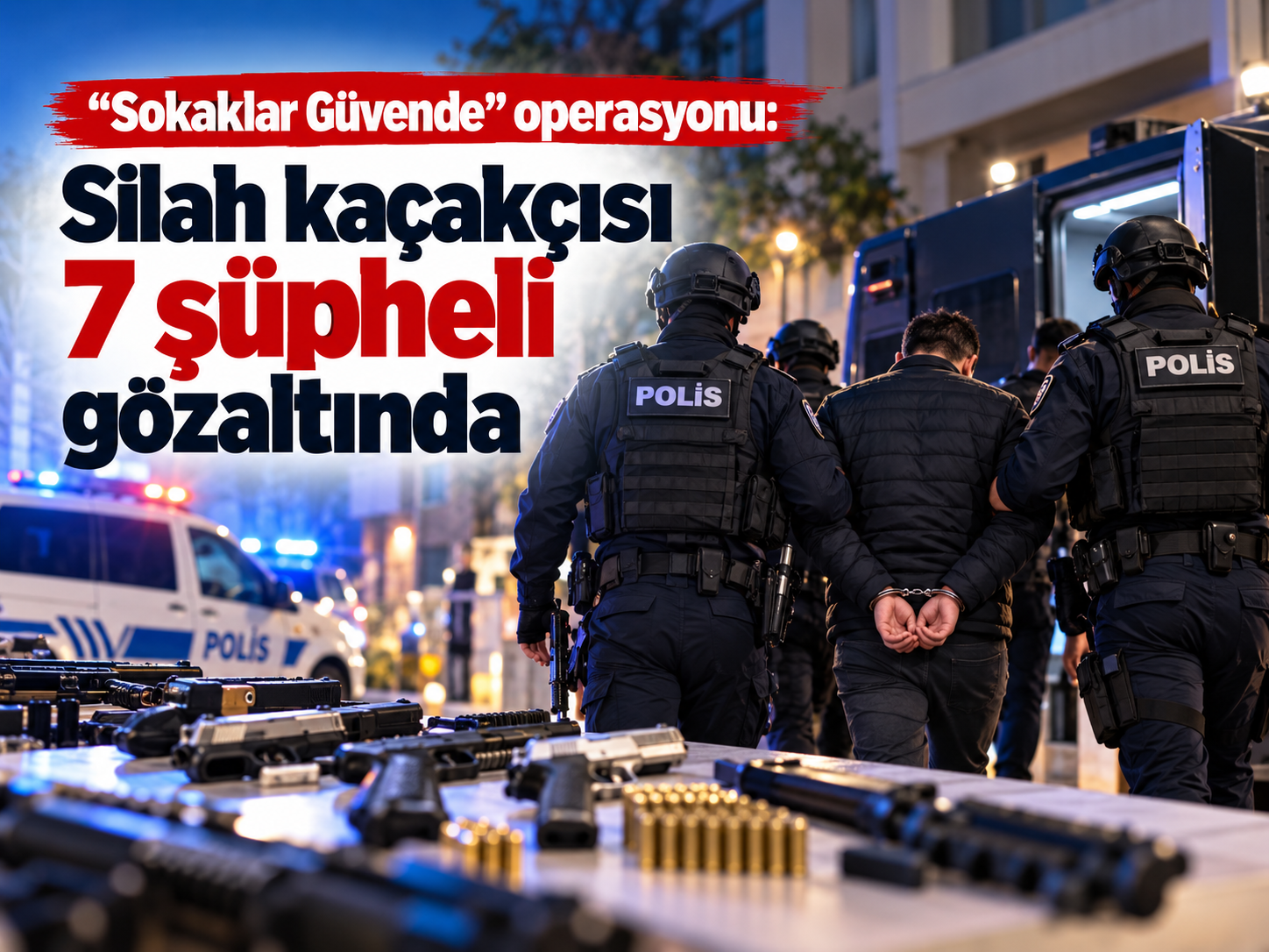 "Sokaklar Güvende" operasyonu: Silah kaçakçısı 7 şüpheli gözaltında