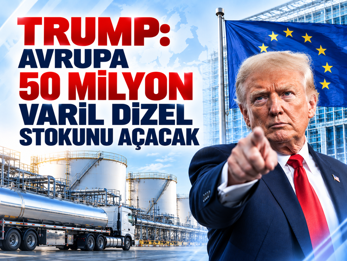 Trump: Avrupa 50 milyon varil dizel stokunu açacak