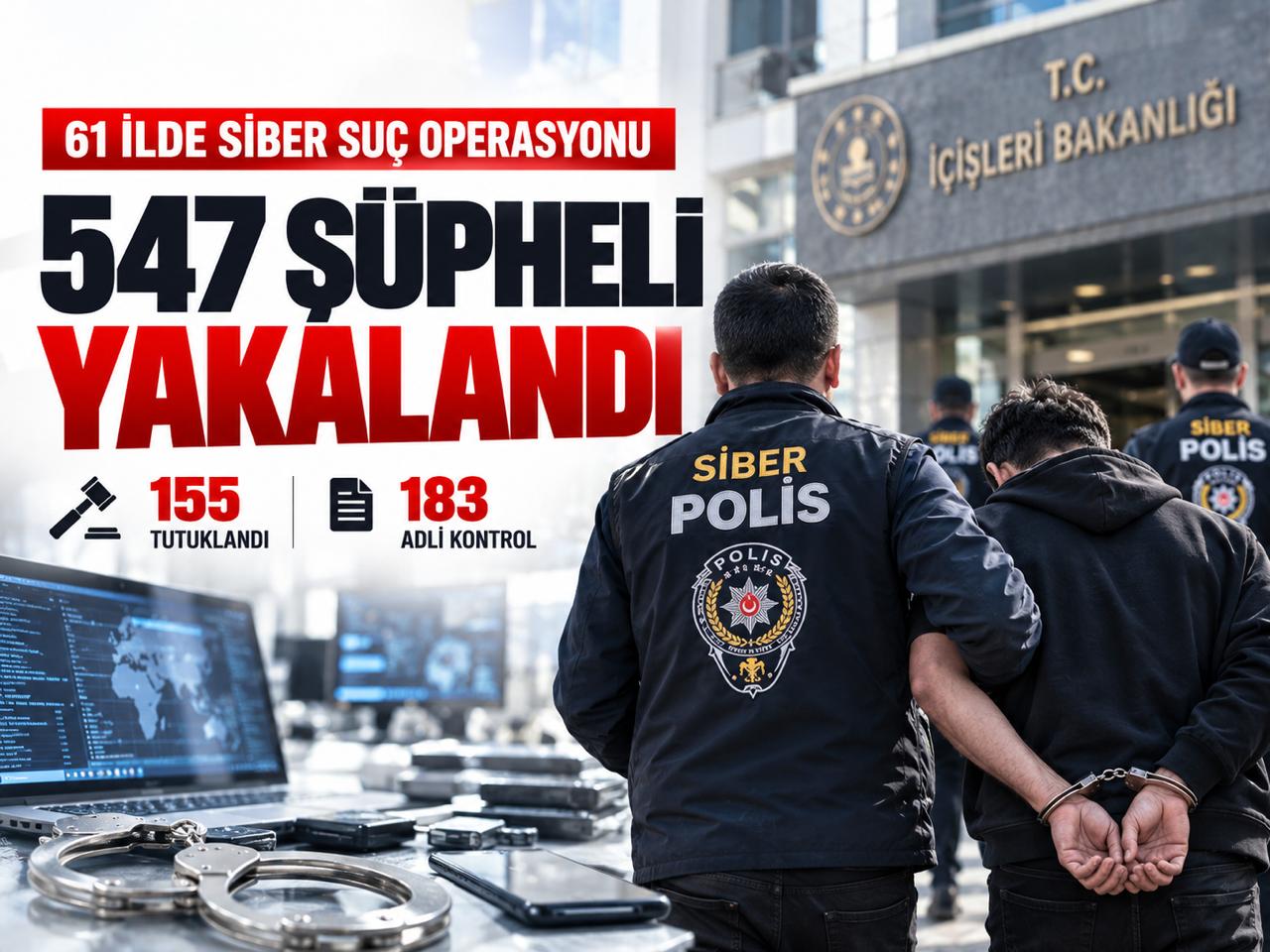 61 ilde siber suç operasyonu: 547 şüpheli yakalandı