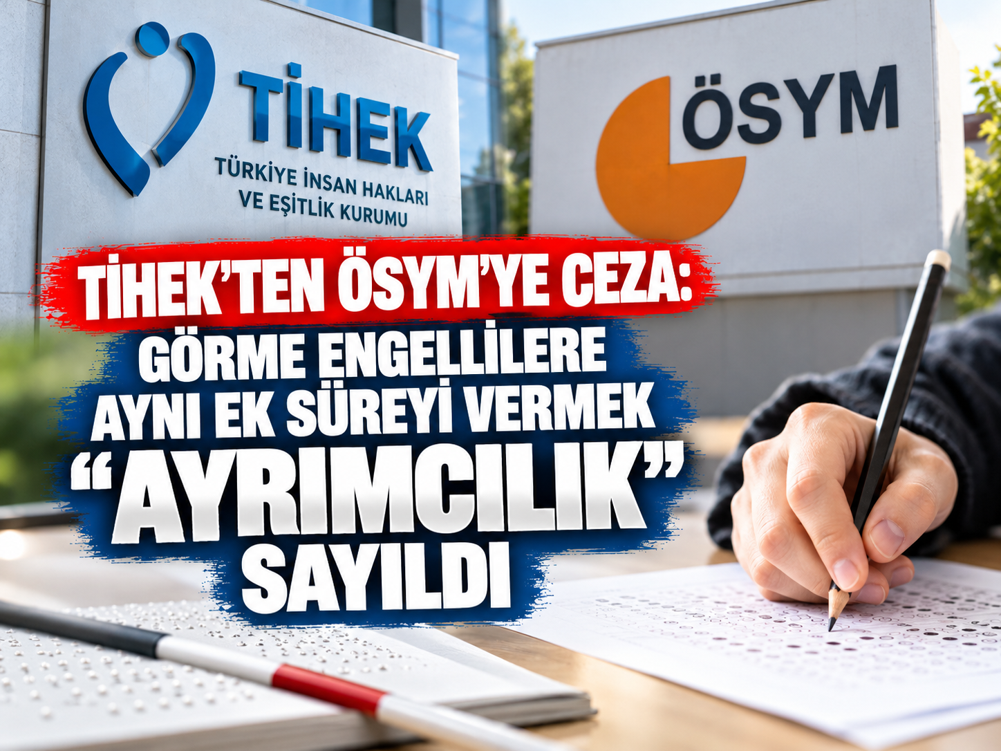 TİHEK'ten ÖSYM'ye ceza: Görme engellilere aynı ek süreyi vermek "ayrımcılık" sayıldı