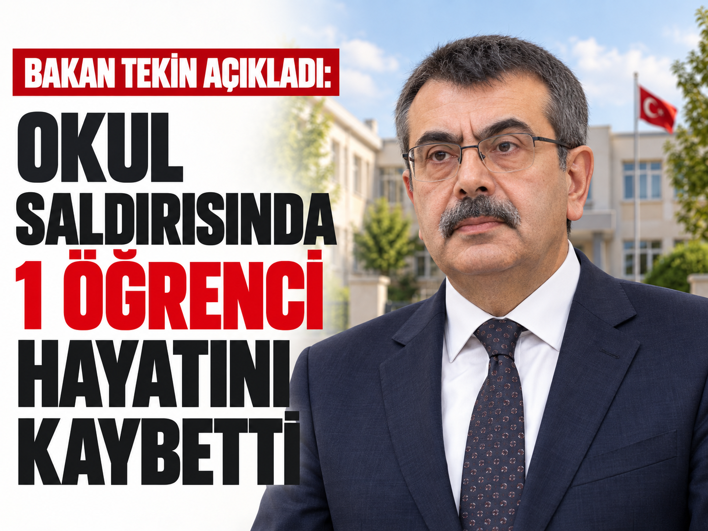 Bakan Tekin açıkladı: Okul saldırısında 1 öğrenci hayatını kaybetti