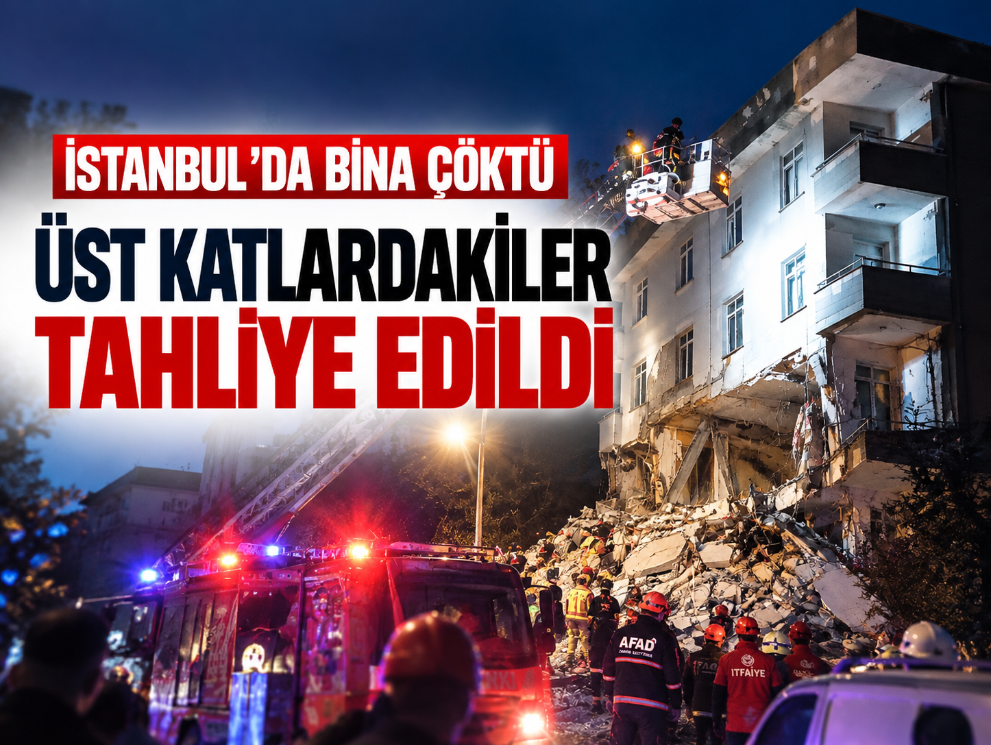 İstanbul'da sabah saatlerinde korkutan olay! 7 katlı bina çöktü