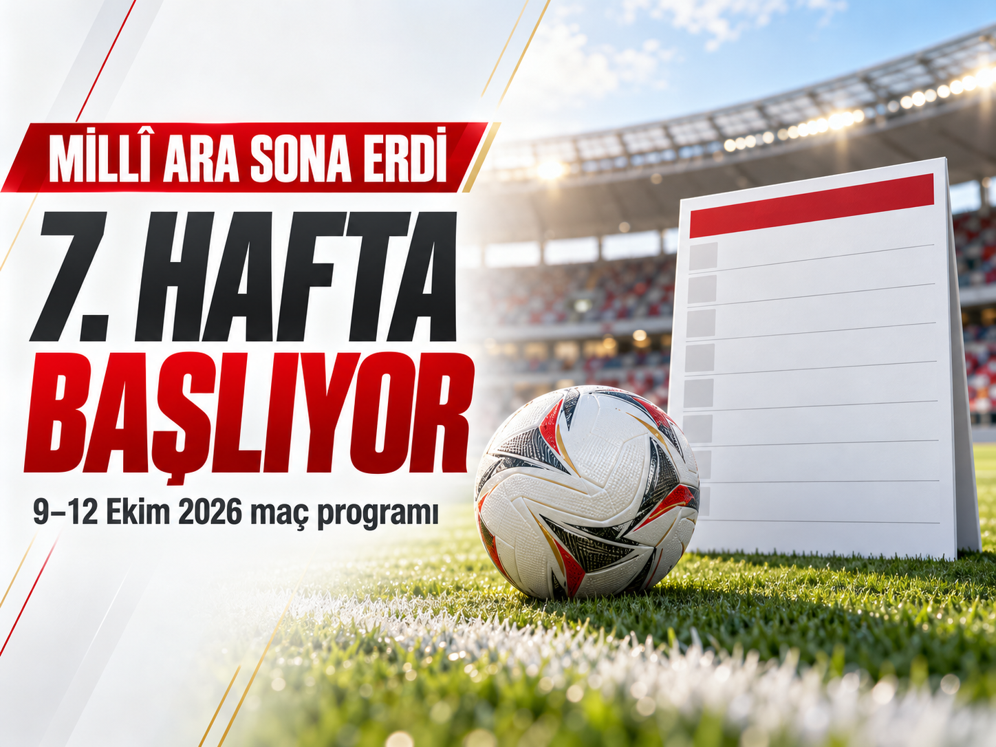 Galatasaray-Kasımpaşa maçıyla başlıyor: İşte 7. hafta fikstürü