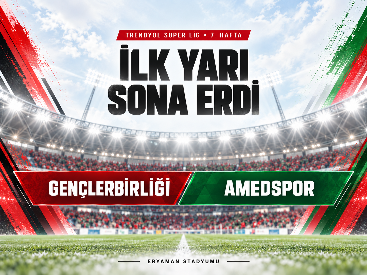 Gençlerbirliği–Amedspor maçının ilk yarısı kaç kaç bitti?