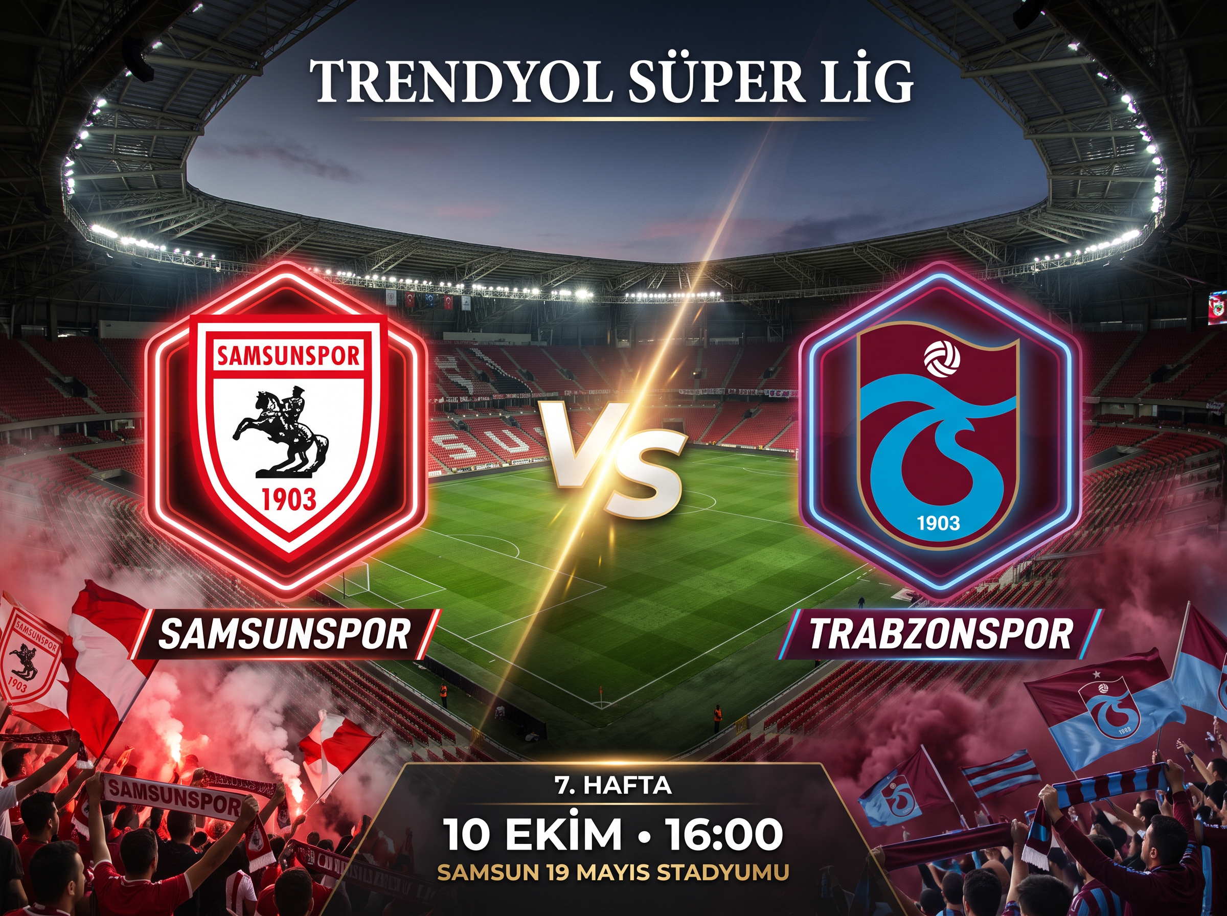 Karadeniz derbisinde ilk düdük çaldı: Samsunspor–Trabzonspor