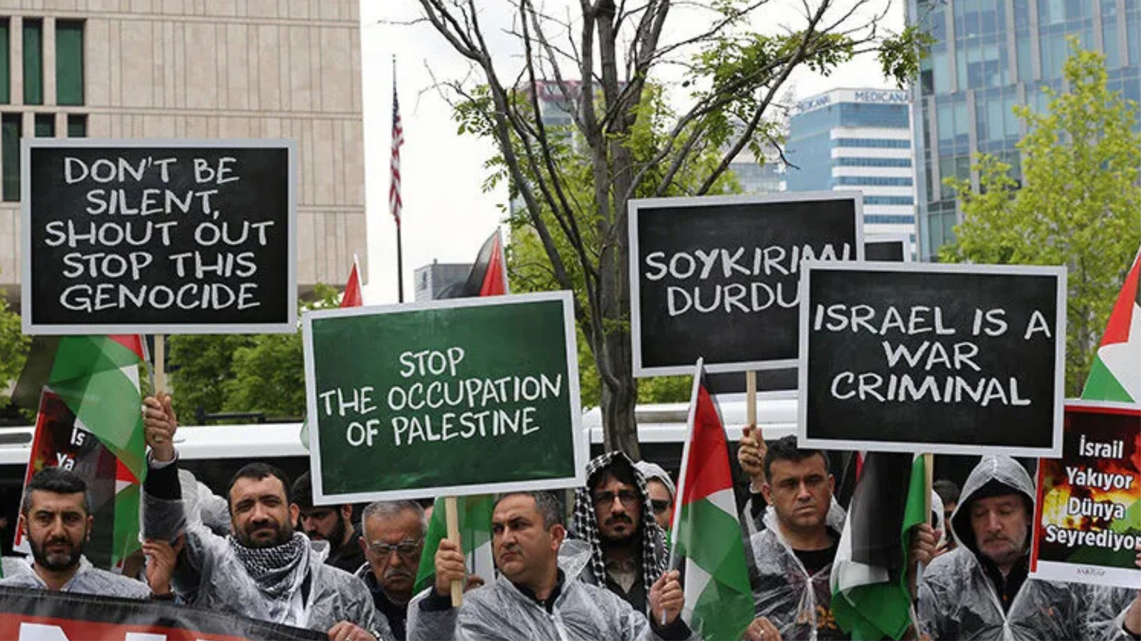 ABD Büyükelçiliği önünde Gazze eylemi: Sözde değil özde ateşkes