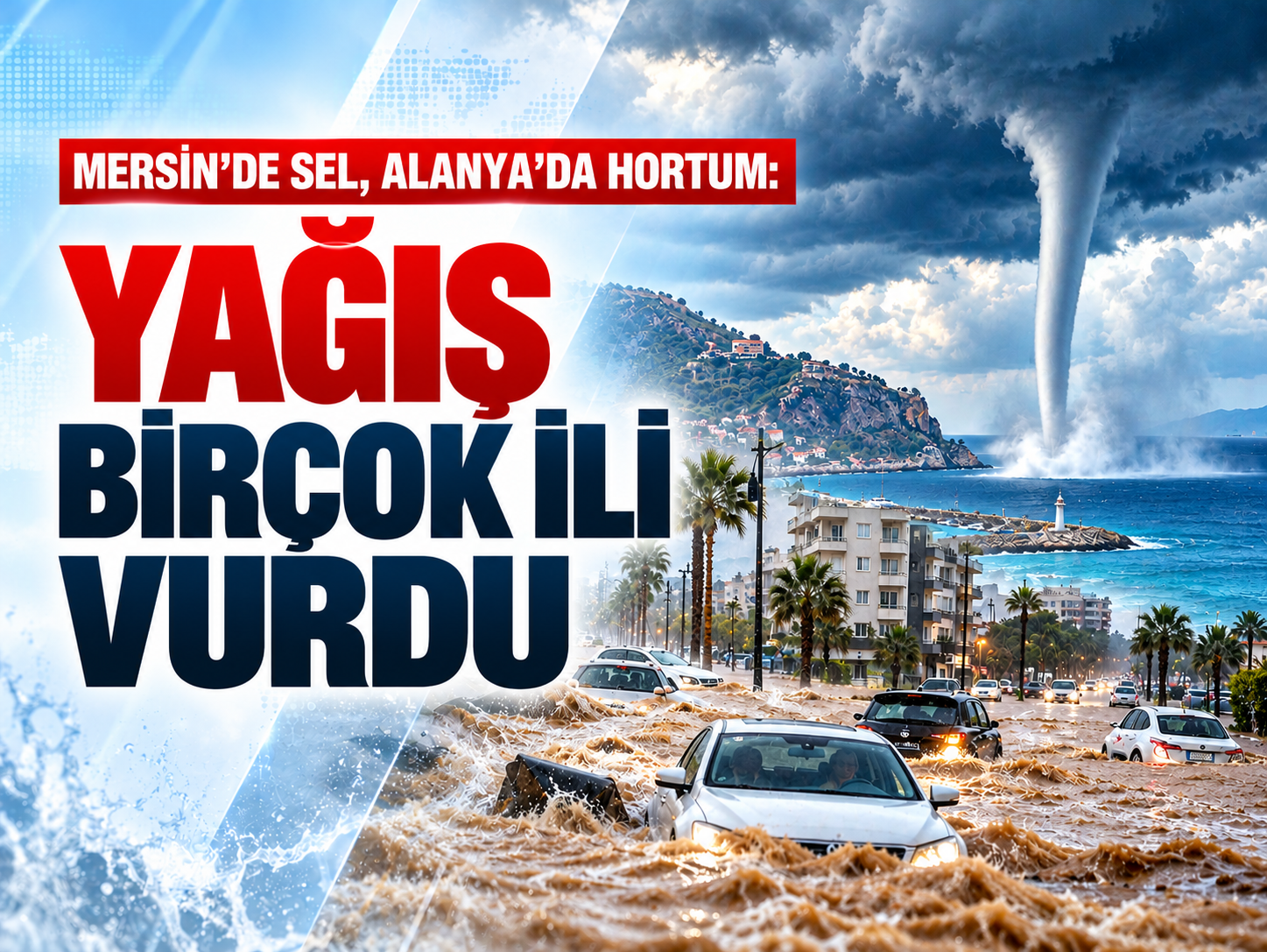 Mersin’de sel, Alanya’da hortum: Yağış birçok ili vurdu