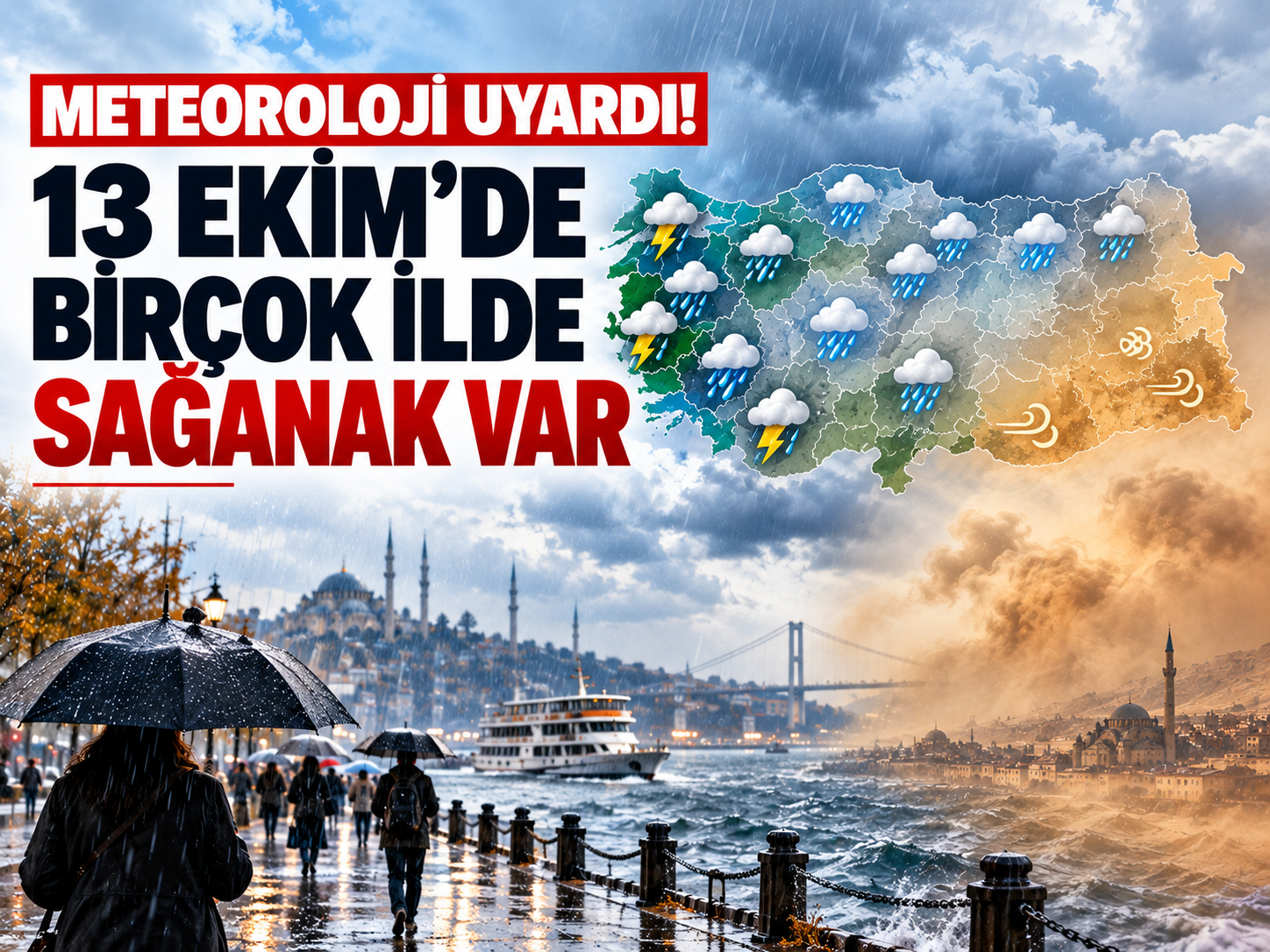 Meteoroloji uyardı! 13 Ekim’de birçok ilde sağanak var
