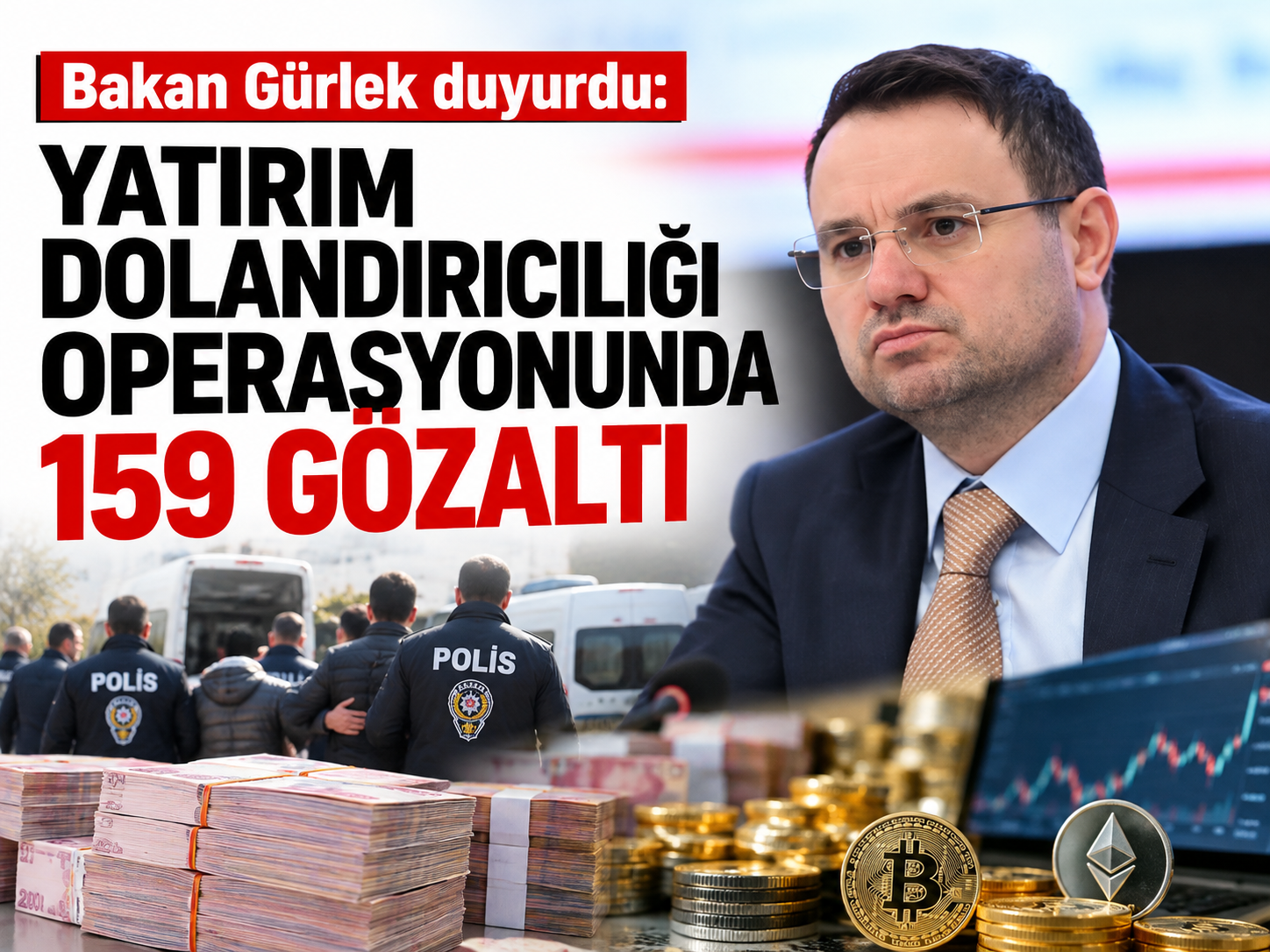Bakan Gürlek duyurdu: Yatırım dolandırıcılığı operasyonunda 159 gözaltı