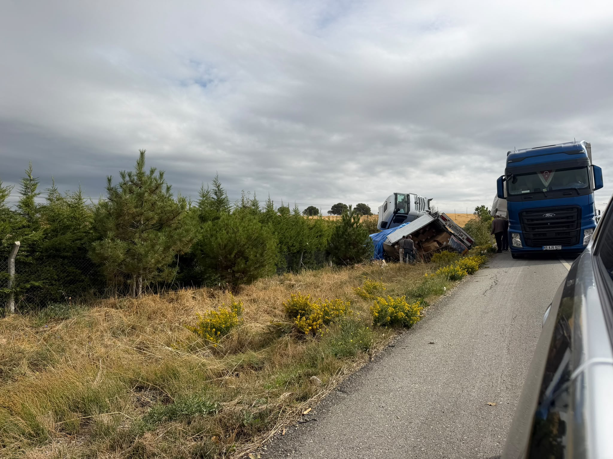 Uşak Banaz’da korkutan kaza
