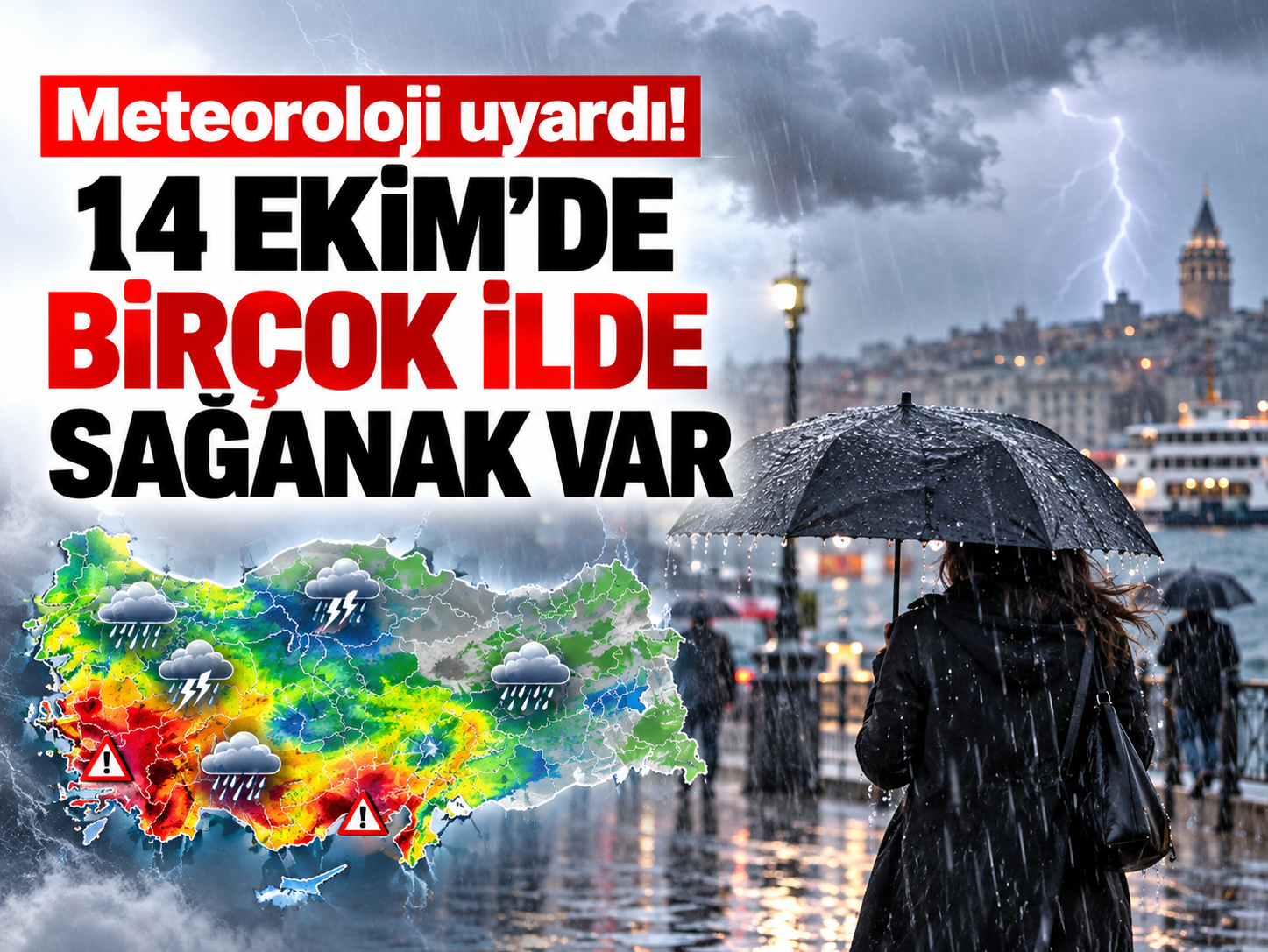 Meteoroloji uyardı! 14 Ekim’de birçok ilde sağanak var