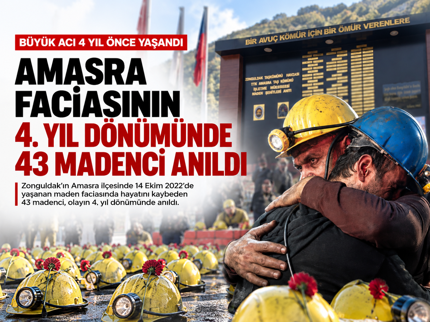 Amasra faciasının 4. yıl dönümünde 43 madenci anıldı
