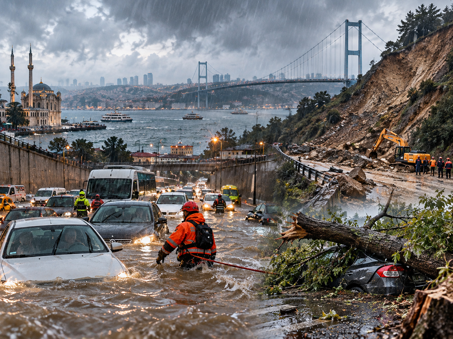 İstanbul’da yağışın bilançosu ağırlaştı: 2 bin 518 ihbar