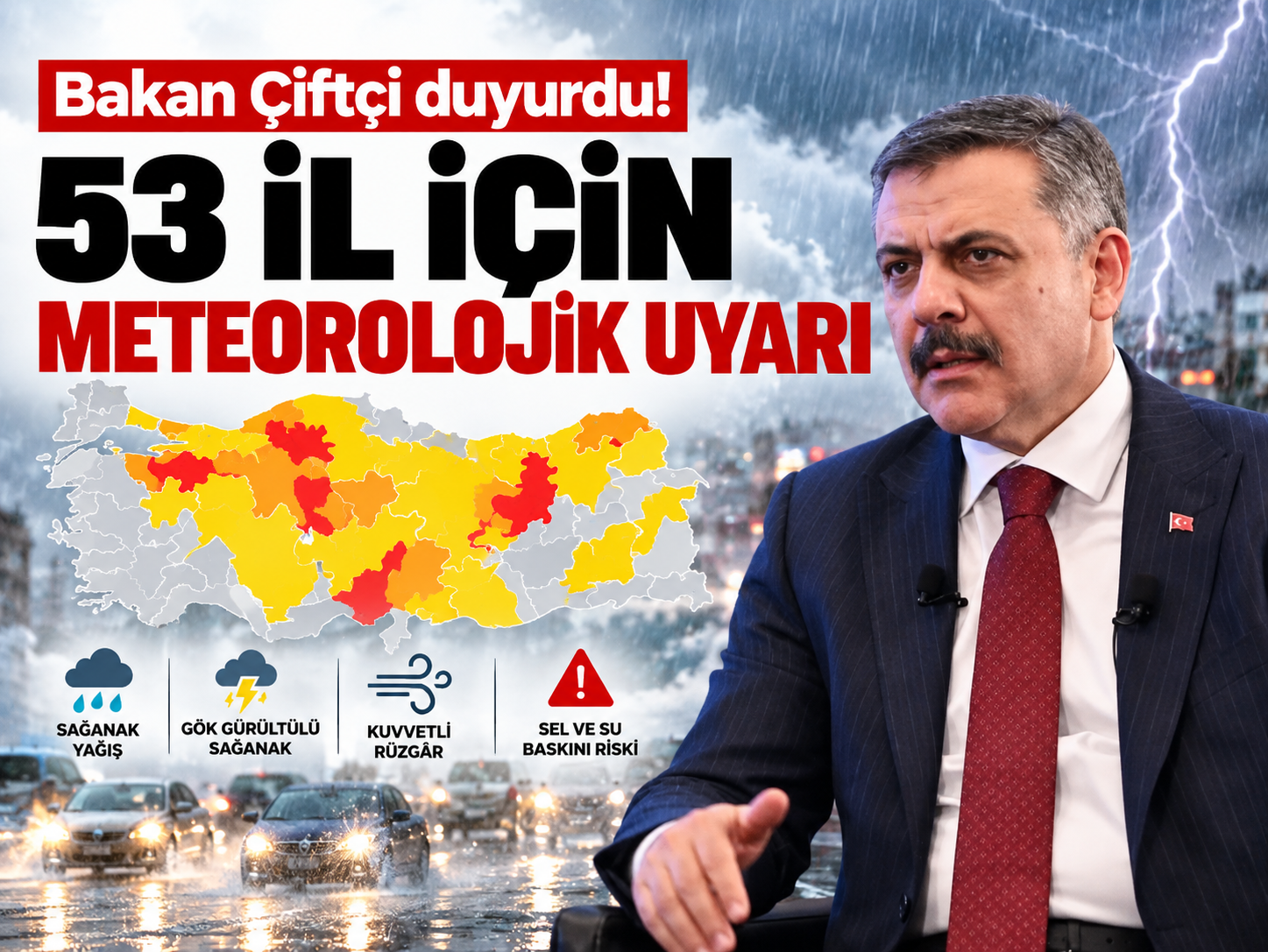 Bakan Çiftçi duyurdu! 53 il için meteorolojik uyarı