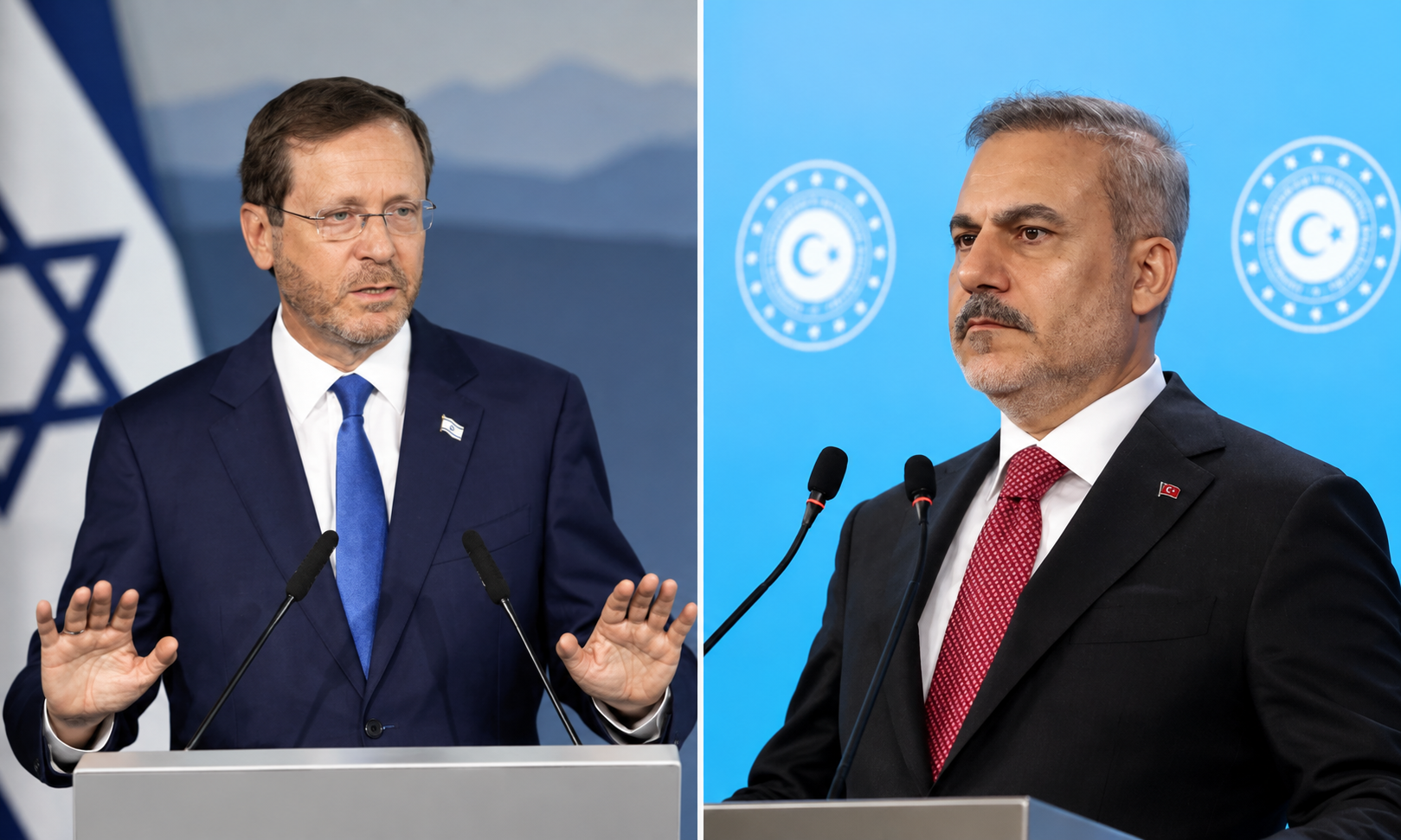 Herzog konuşmaya başladı, Hakan Fidan salonu terk etti