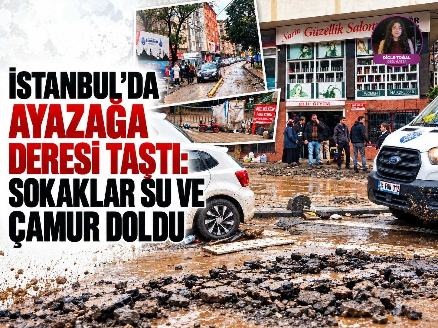 İstanbul’da Ayazağa Deresi taştı: Sokaklar su ve çamur doldu