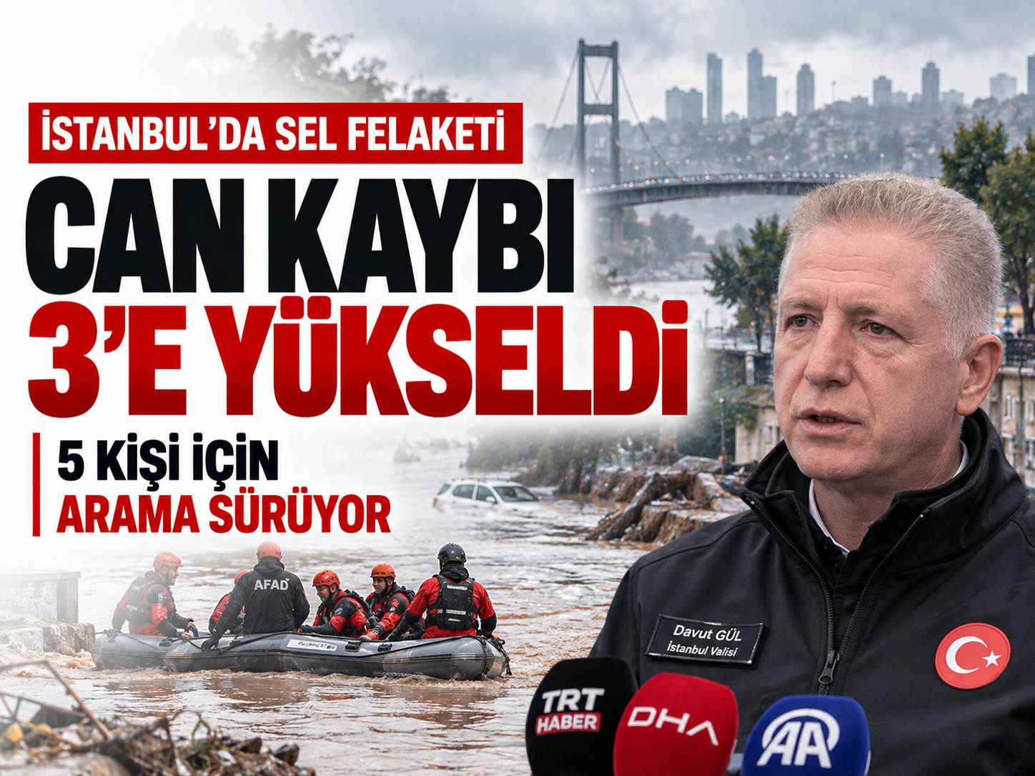 İstanbul'da selin bilançosu ağırlaşıyor: Vali Gül son durumu açıkladı