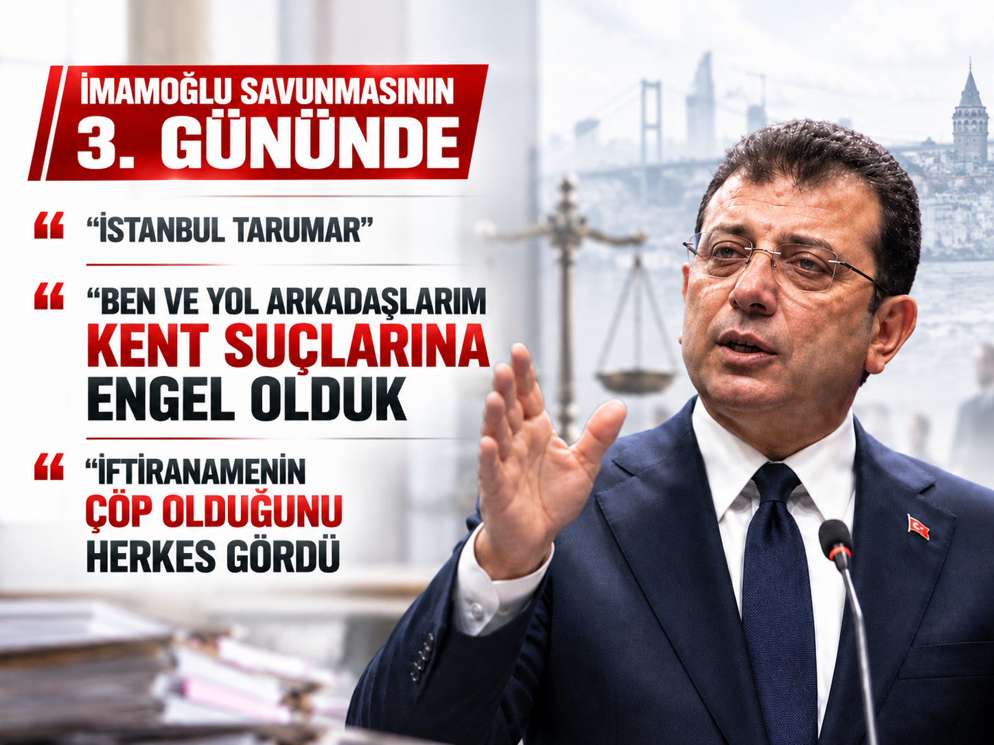 İmamoğlu savunmasının 3. gününde: “Kent suçlarına engel olduk”