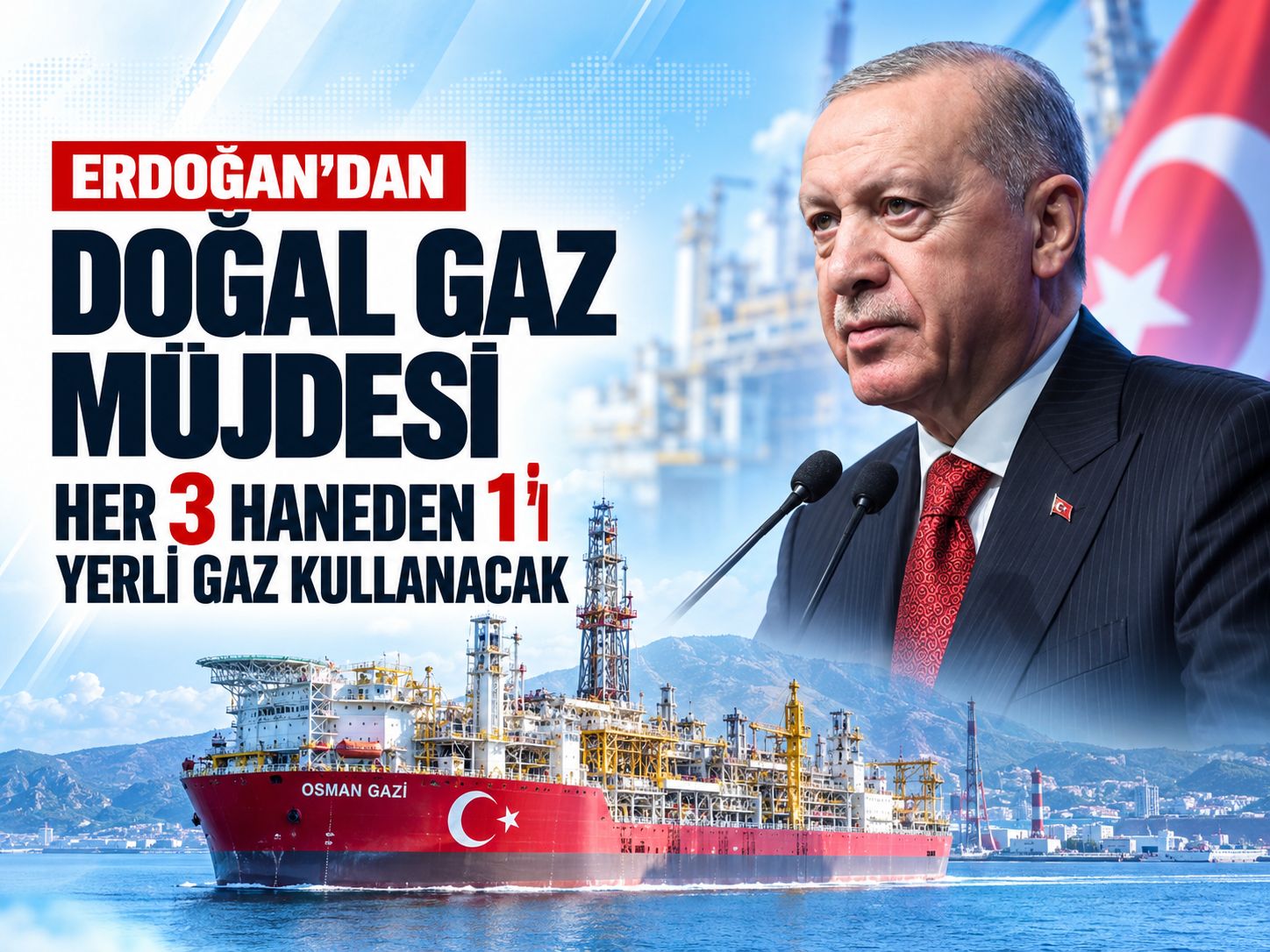 Erdoğan'dan doğal gaz müjdesi: Her 3 haneden 1'i yerli gaz kullanacak