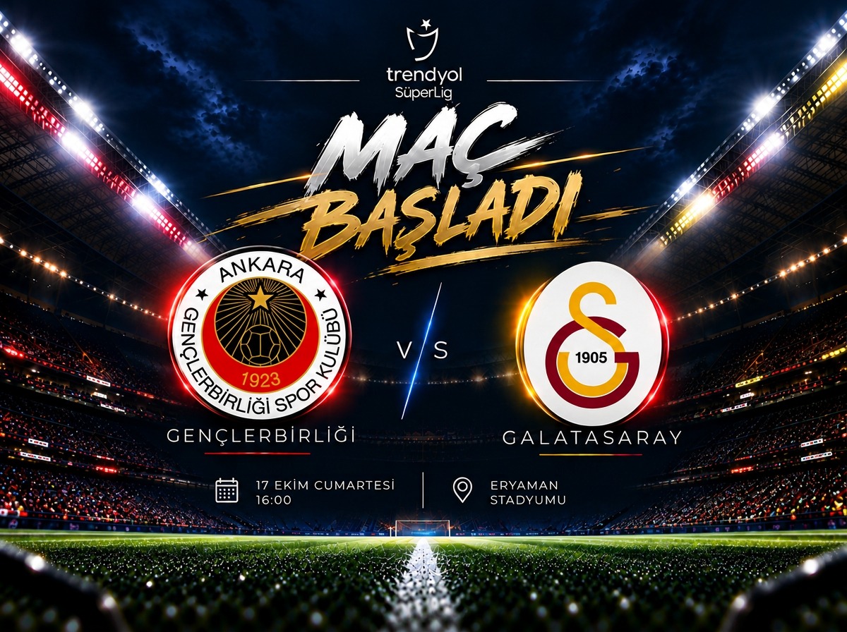 Maç başladı: Gençlerbirliği-Galatasaray karşı karşıya