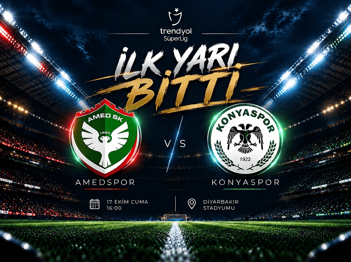 Amedspor-Konyaspor maçında devre arası!